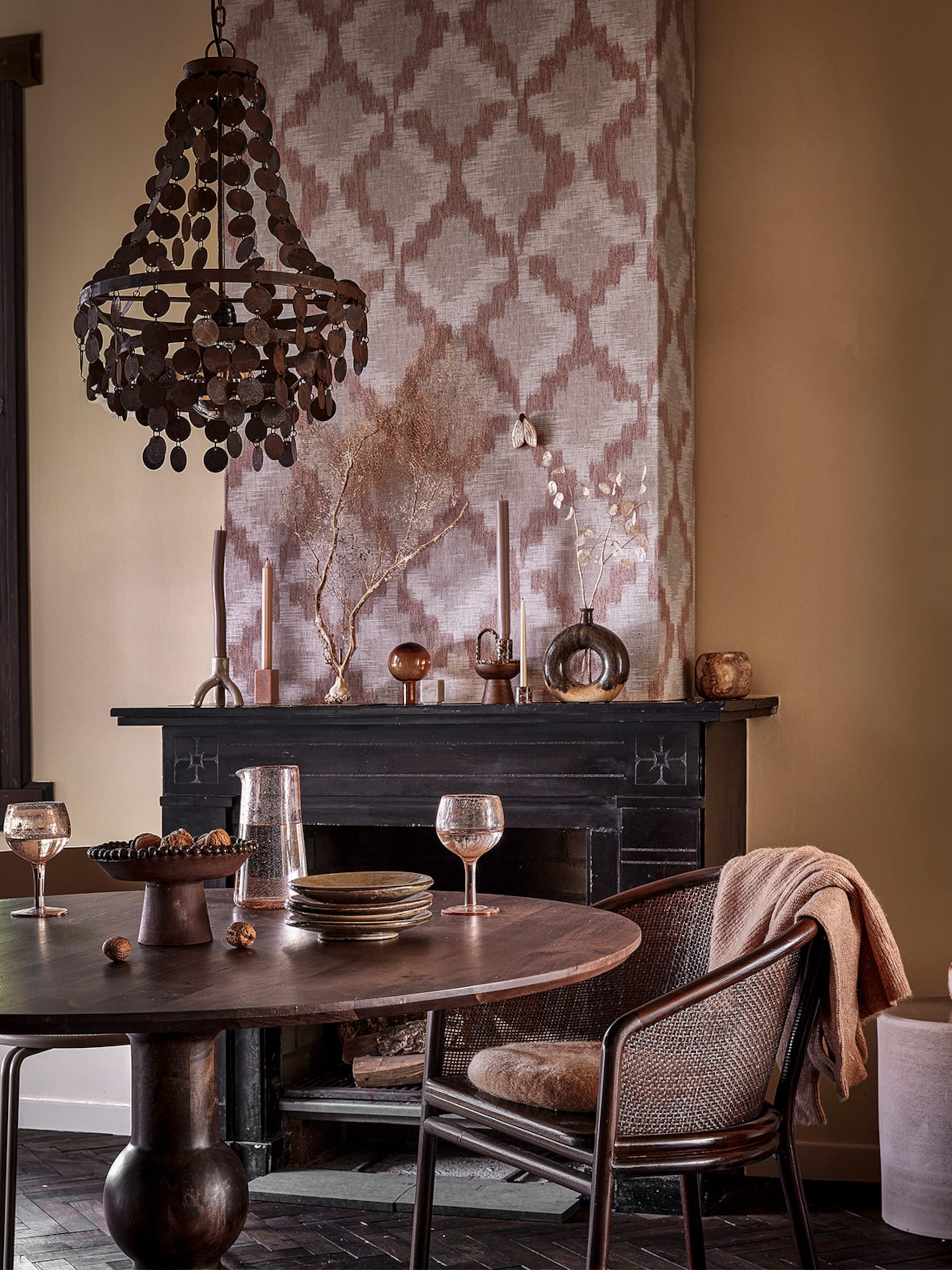 warm behang voor de woonkamer