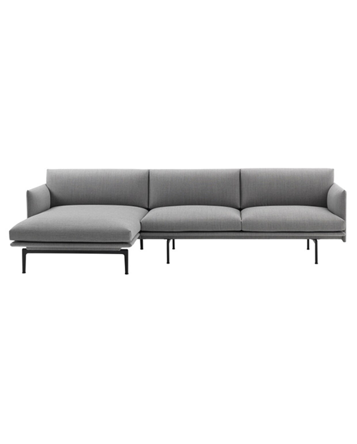 MuutoOutline bank 3-zits met chaise longue links, 46x95x142x55 cm (lxbxdxh). Flinders