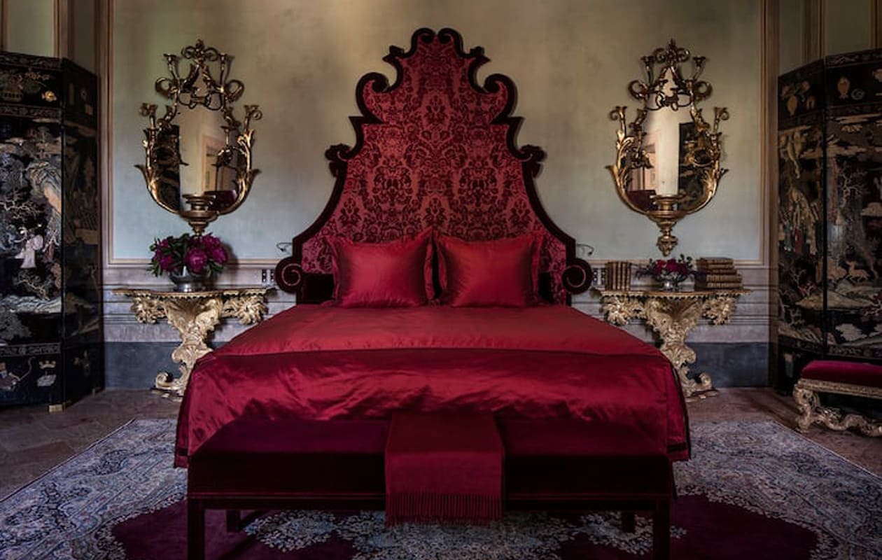 Slaapkamer Villa Balbiano House of Gucci
