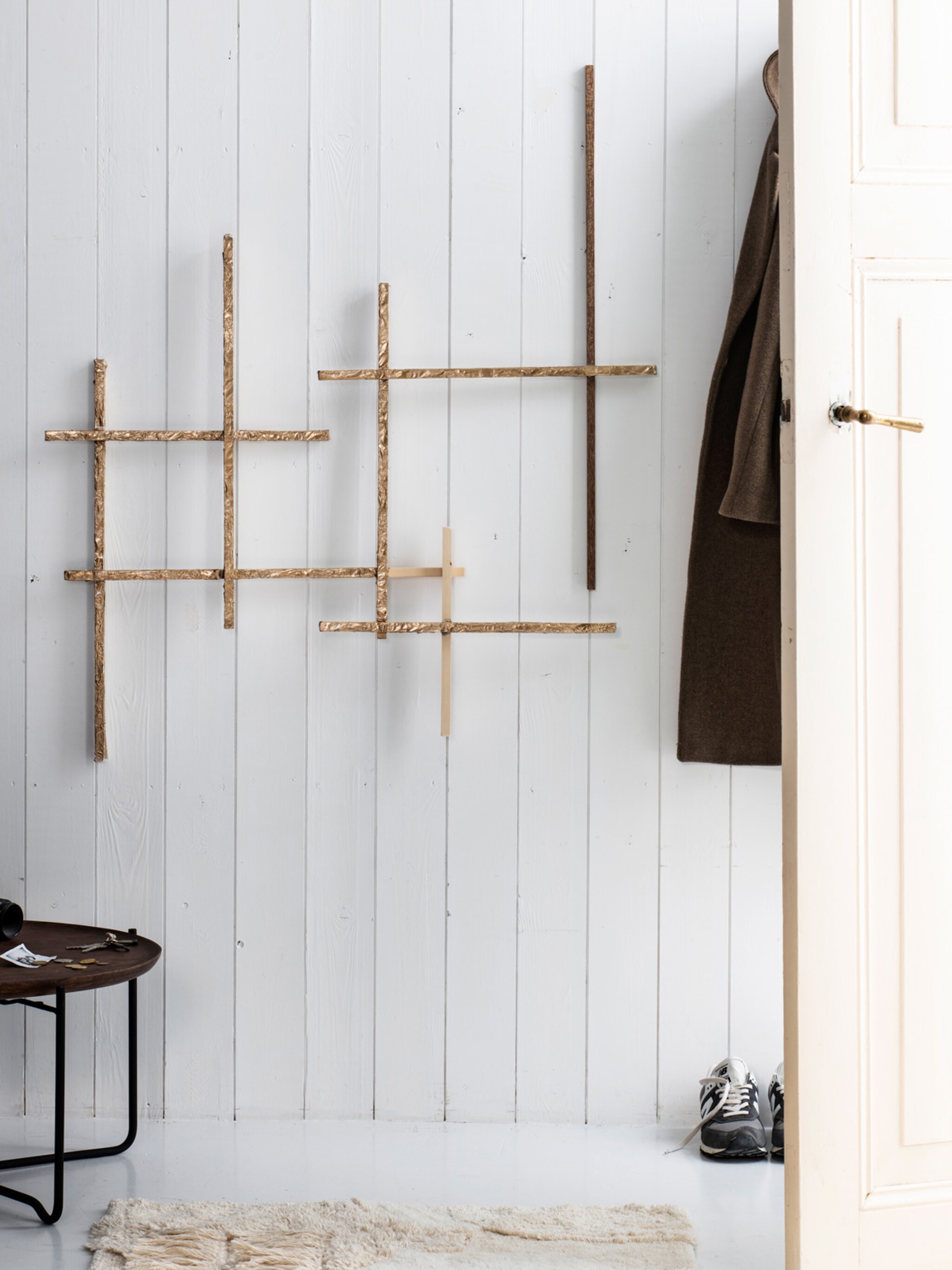 do it yourself abstracte 3d wanddecoratie met een gouden randje