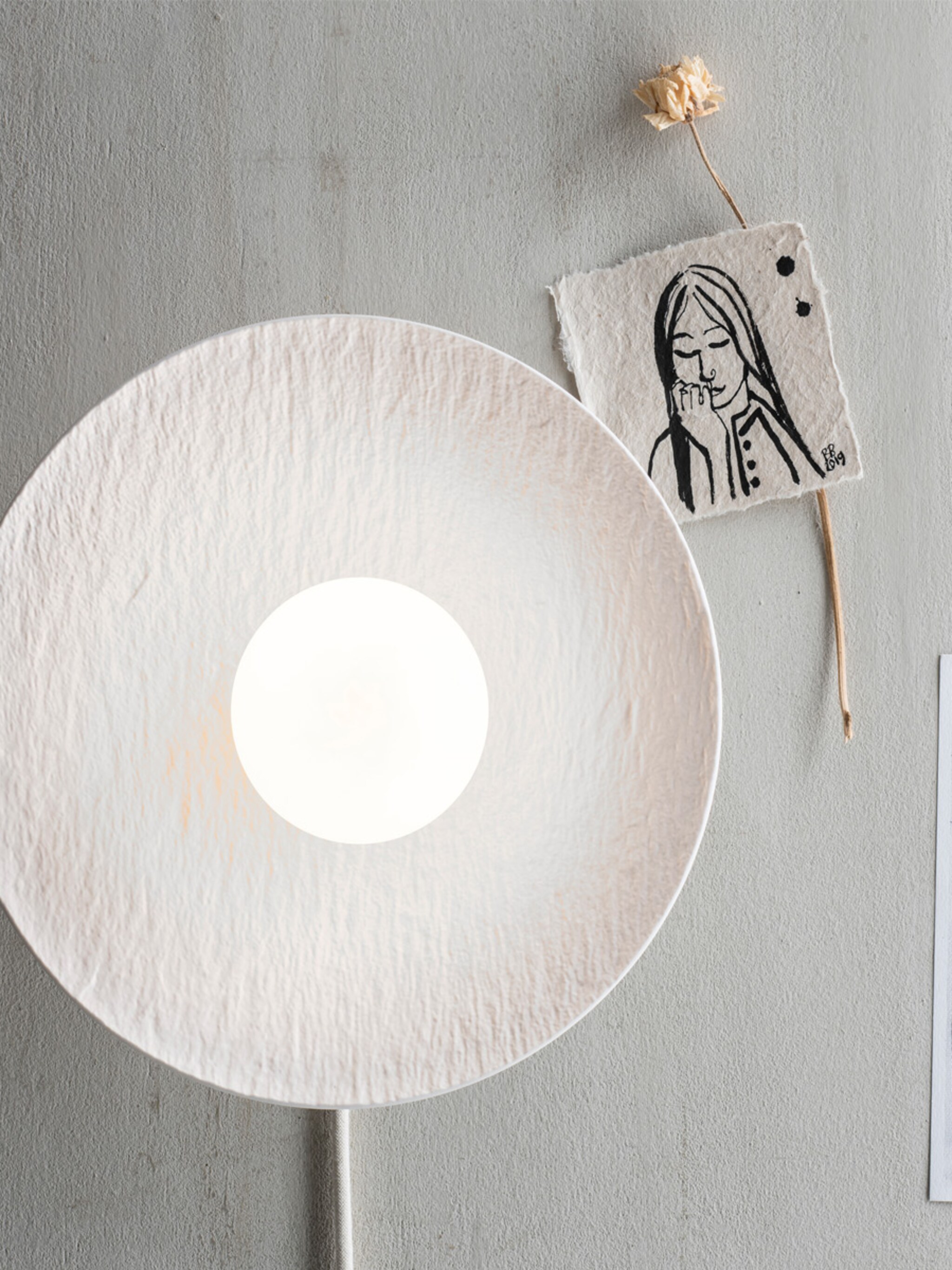 diy wandlamp van een bord