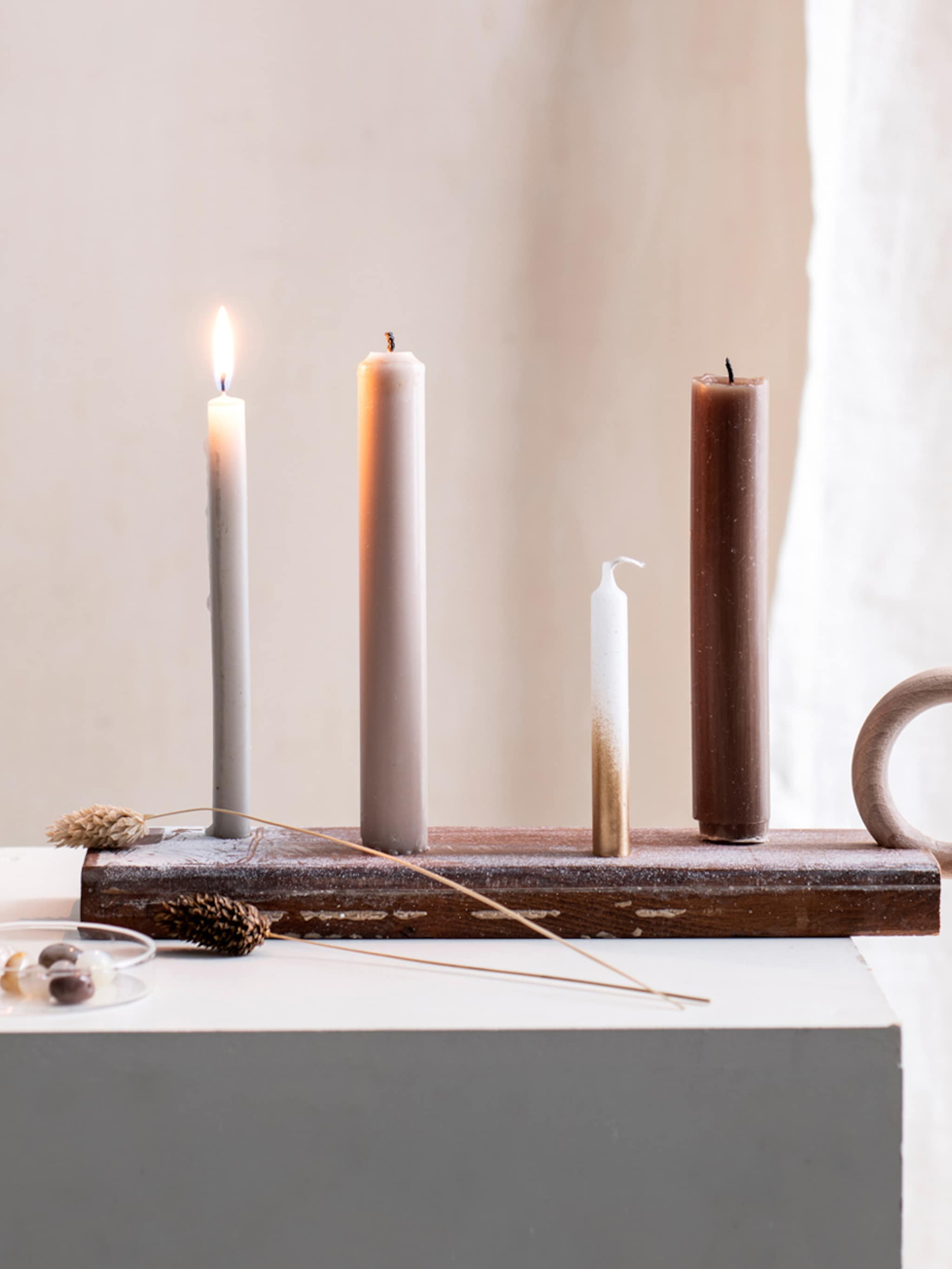 diy kandelaar van hout