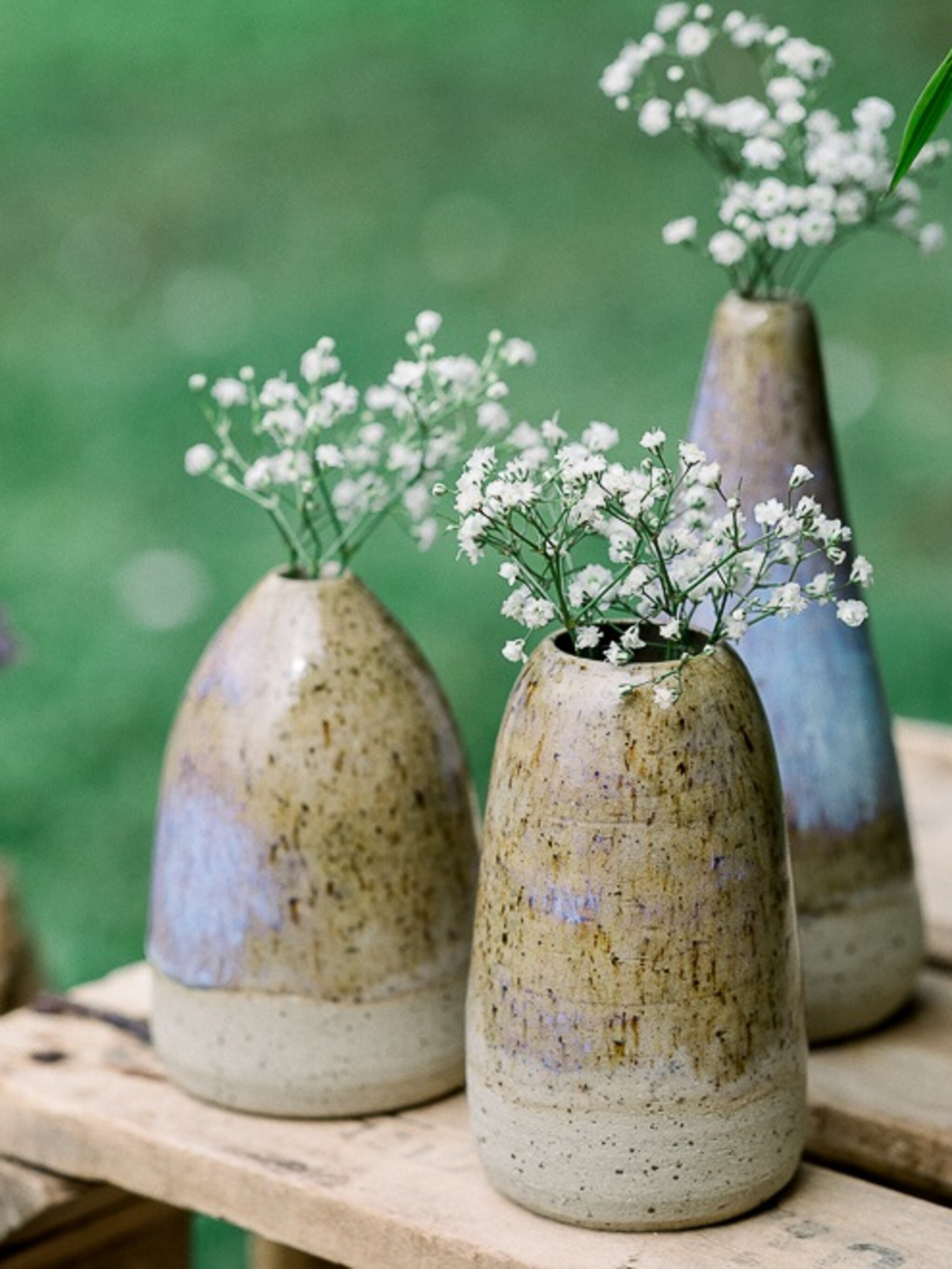 win handgemaakte vazen van spots en speckles
