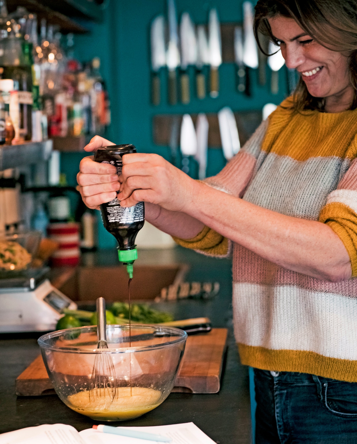 ‘Wat ik zelf graag eet? Ik ben dol op peulvruchten en granen. Tabouleh, grof brood, een beetje chewy risotto van gerst of gort – gortotto. En ik eet graag worst, dat belet me om vegetariër te worden. Bloedworst, braadworst, salami, chorizo… Heerlijk!’