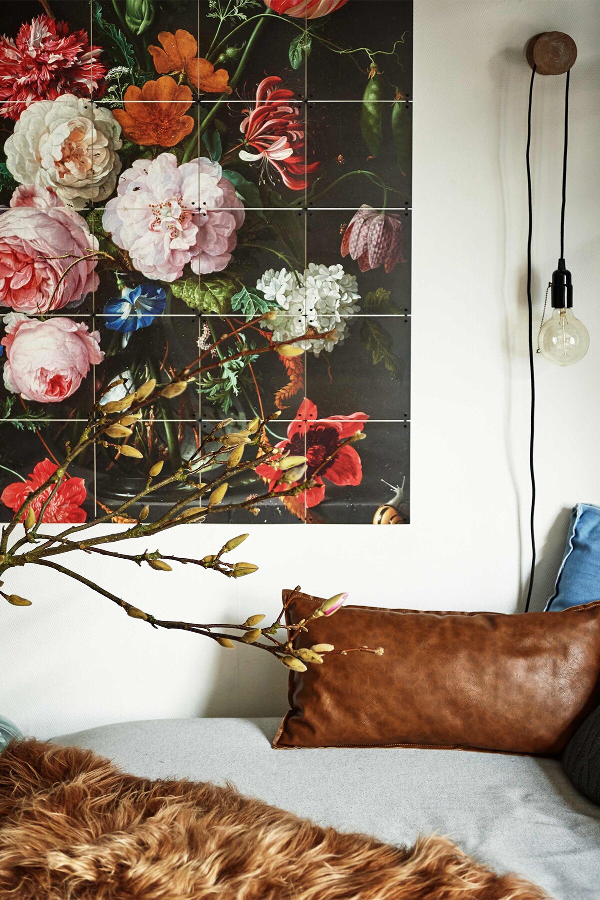 Stilleven met bloemen in een glazen vaas – de Heem ().