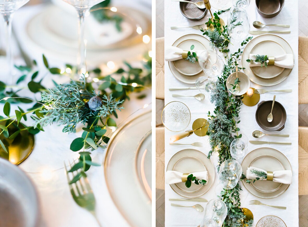 Set wijnglazen: Charisma (). Wijnkaraf: Mendoza (). Natuurlijk keramiek: combinatie van de Natural Relic en de feestelijke Black &amp; Gold collectie (). Bestekset: Champagne Prestige (). Kandelaars: Pillar Goud (). Servetringen: Centro Goud (). Goud-glazen: Glint schalen ().