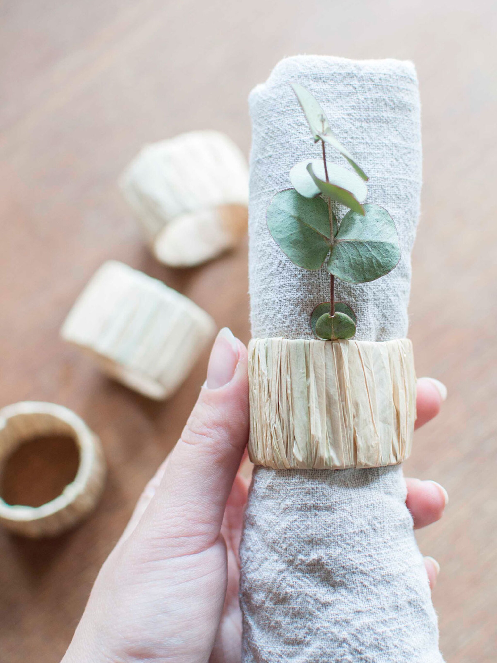 diy raffia servetringen