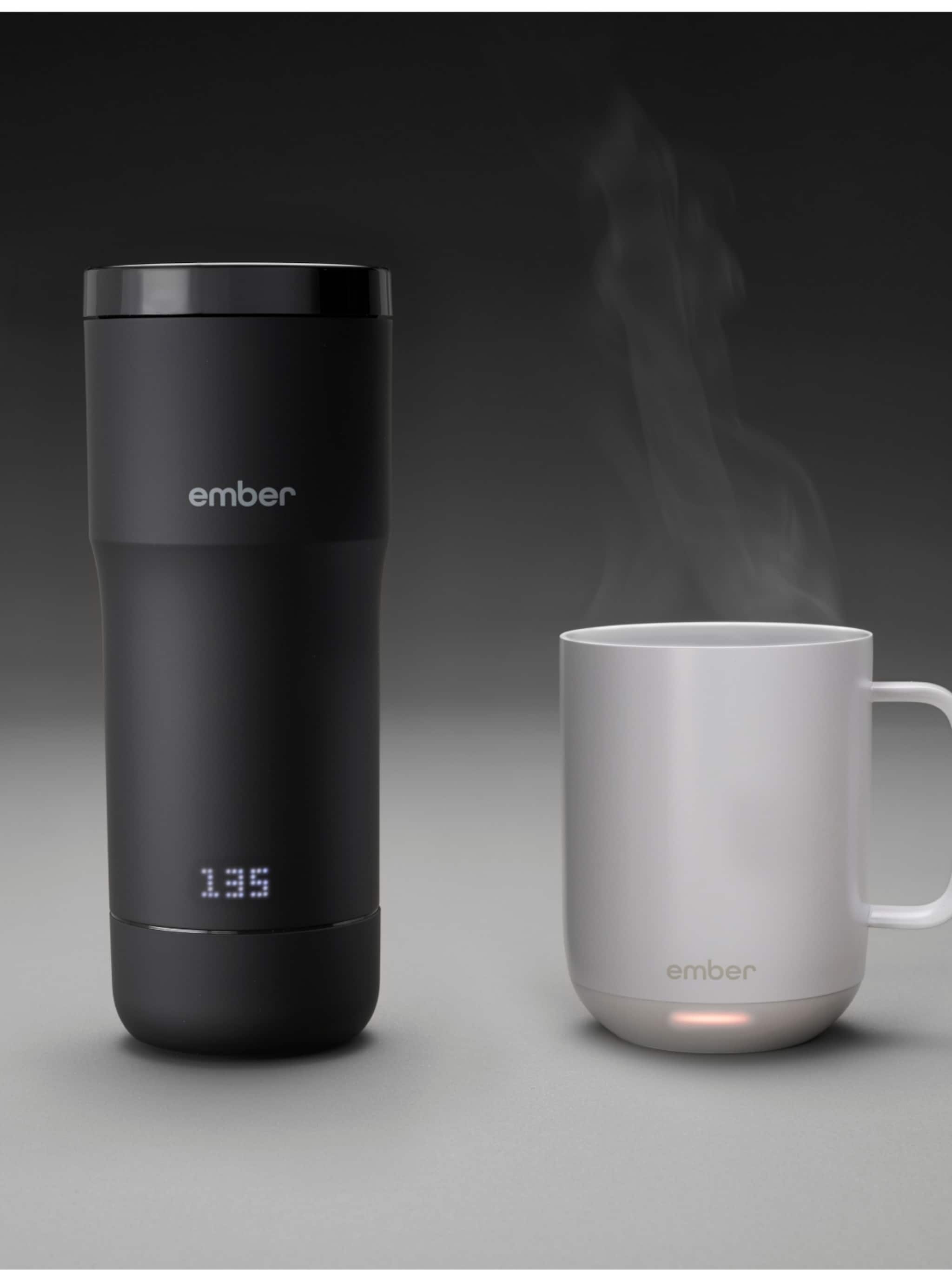 een travel mug met temperatuurregeling van ember schrijf je in en win