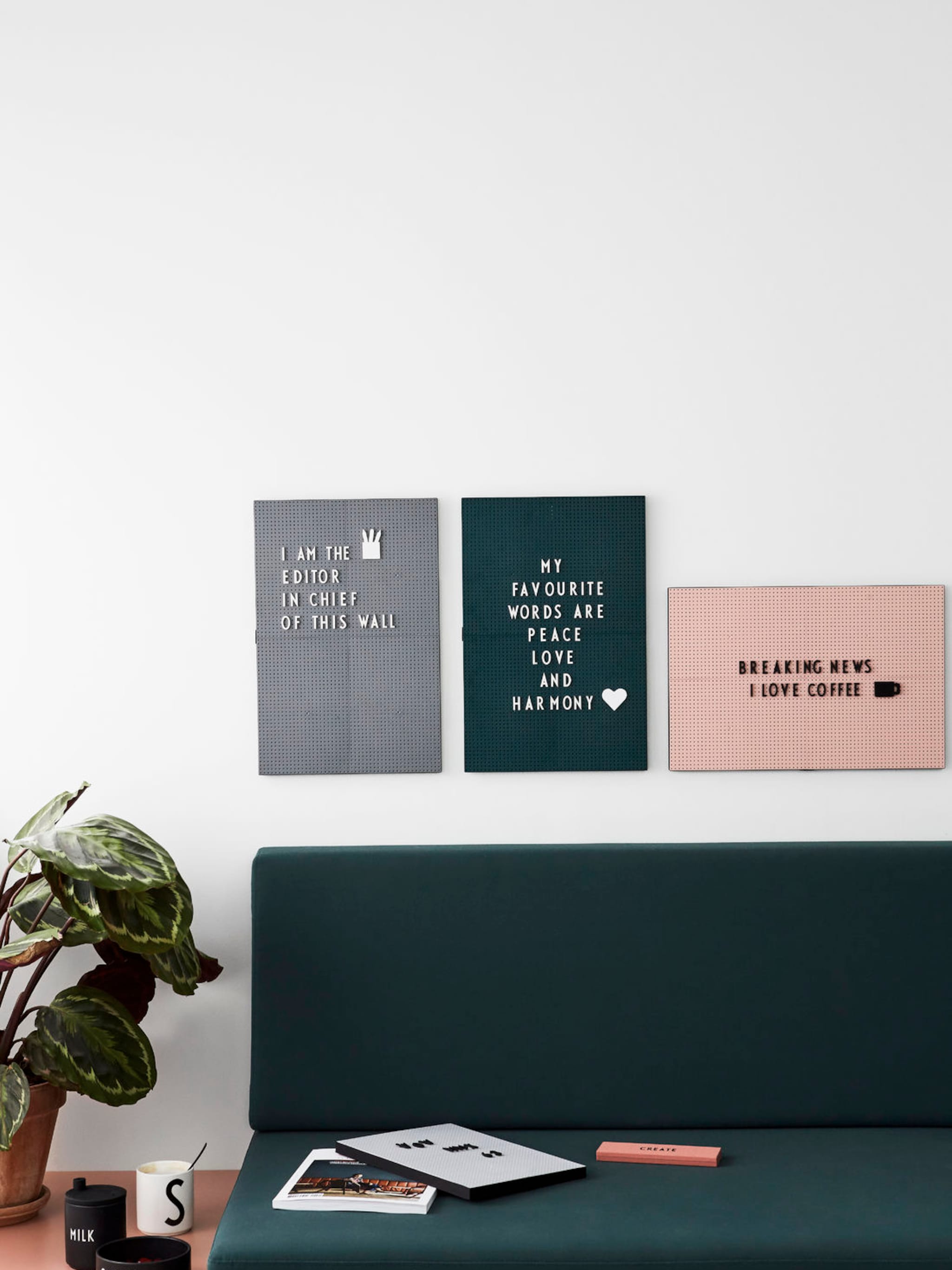 message board van design letters schrijf je in en win