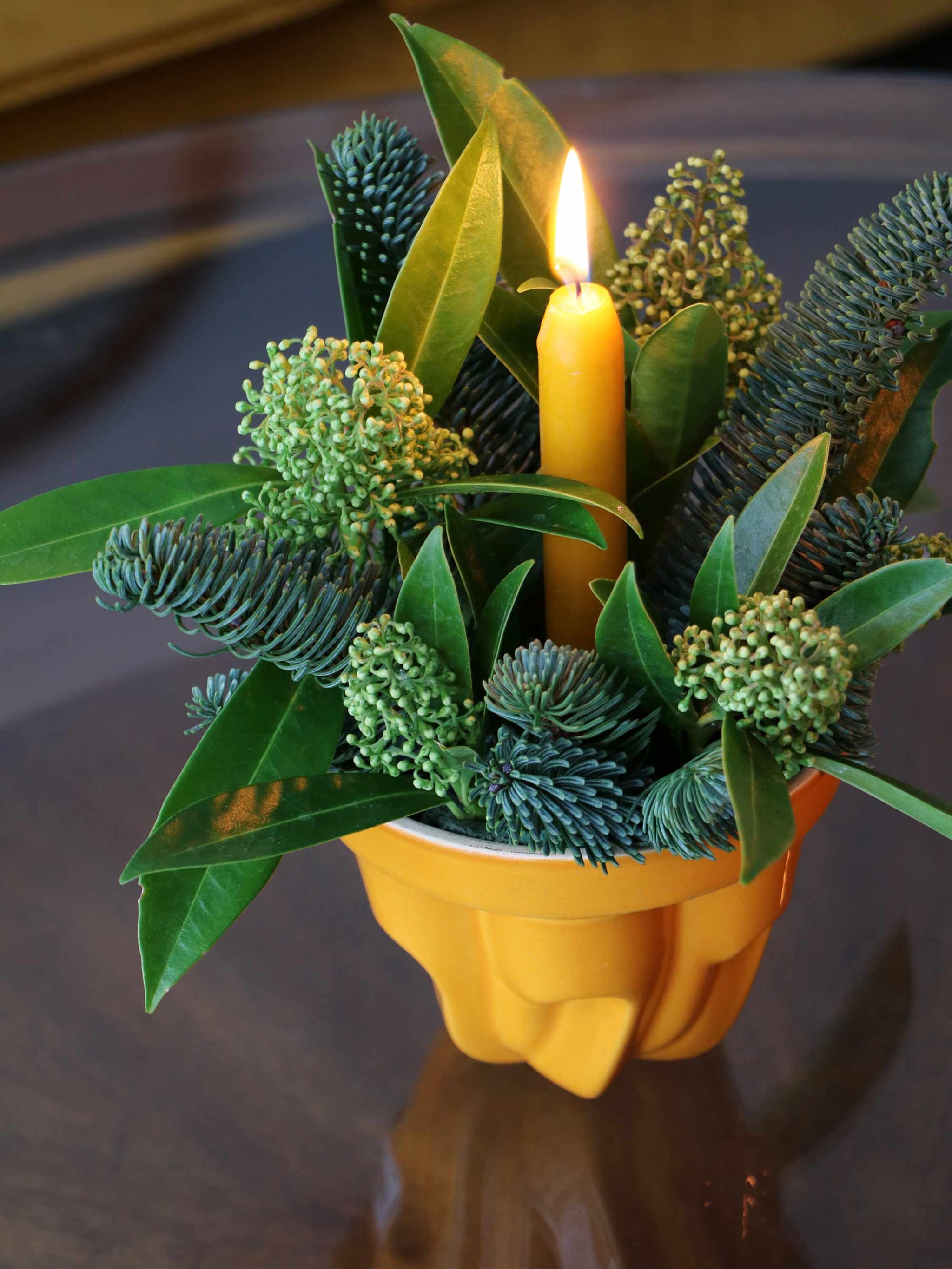 kerststukje in puddingvorm