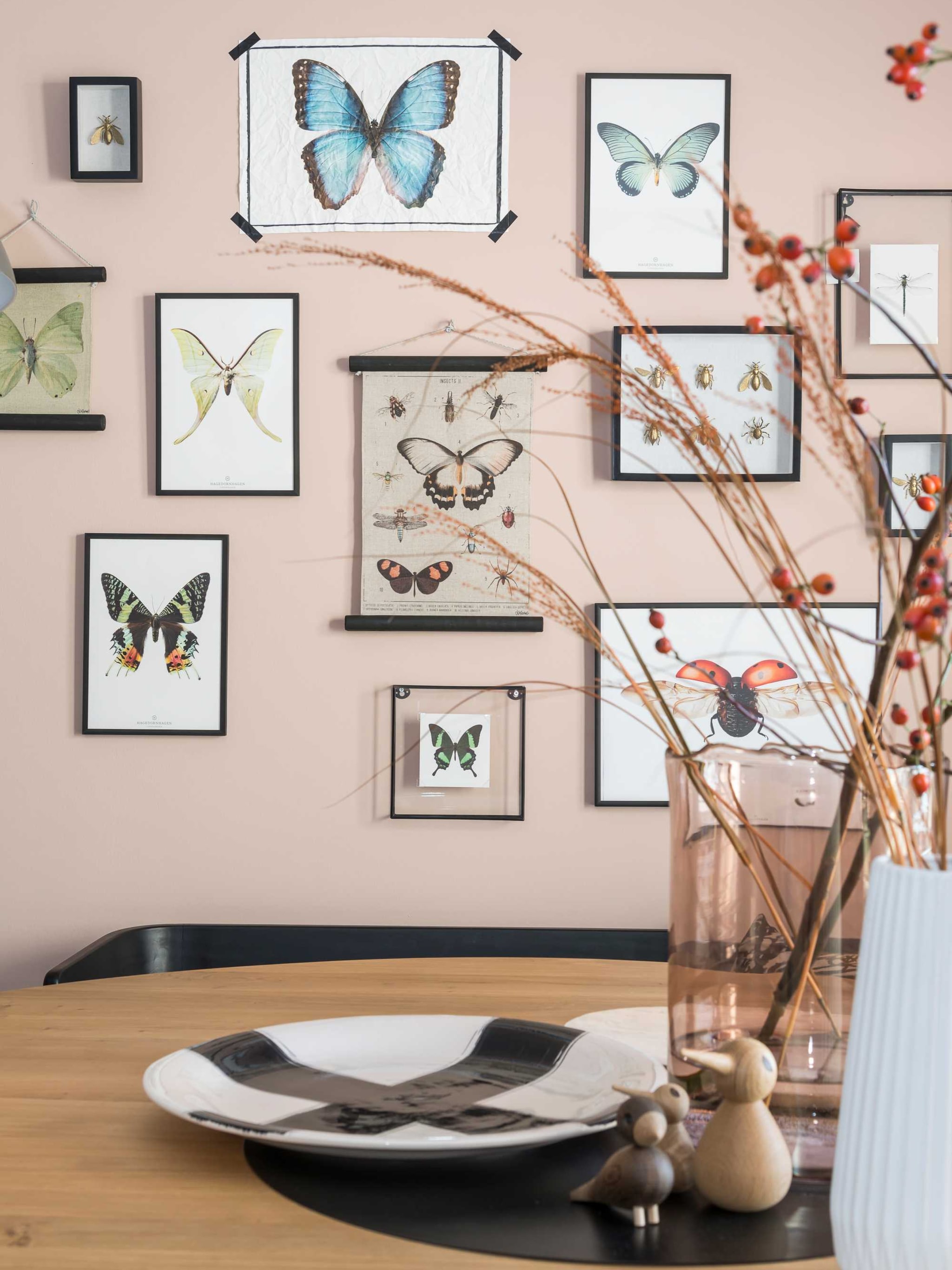 diy de vlindermuur uit de eetkamer van veerle en dimitri