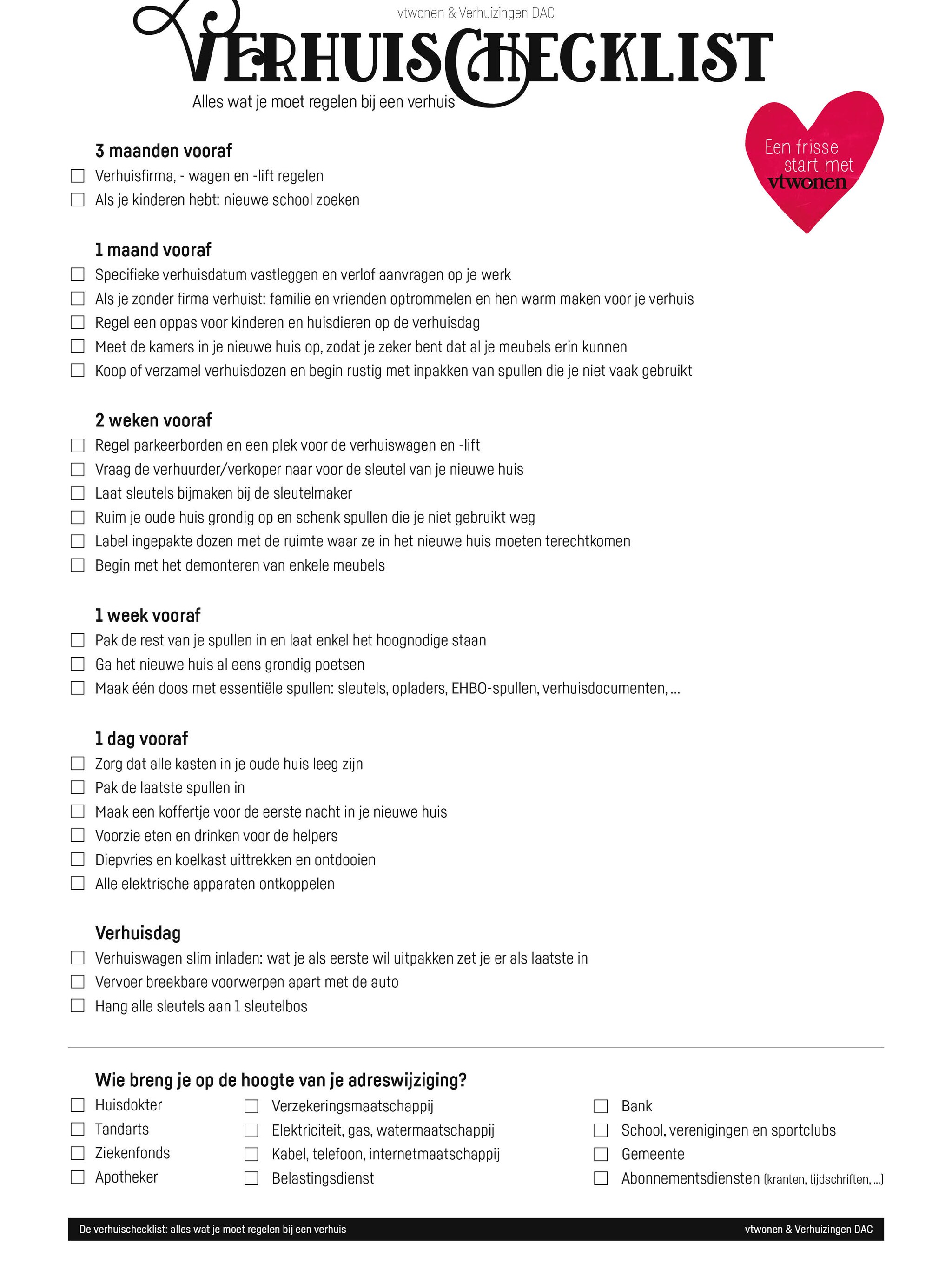 de verhuis checklist alles wat je moet regelen bij een verhuis