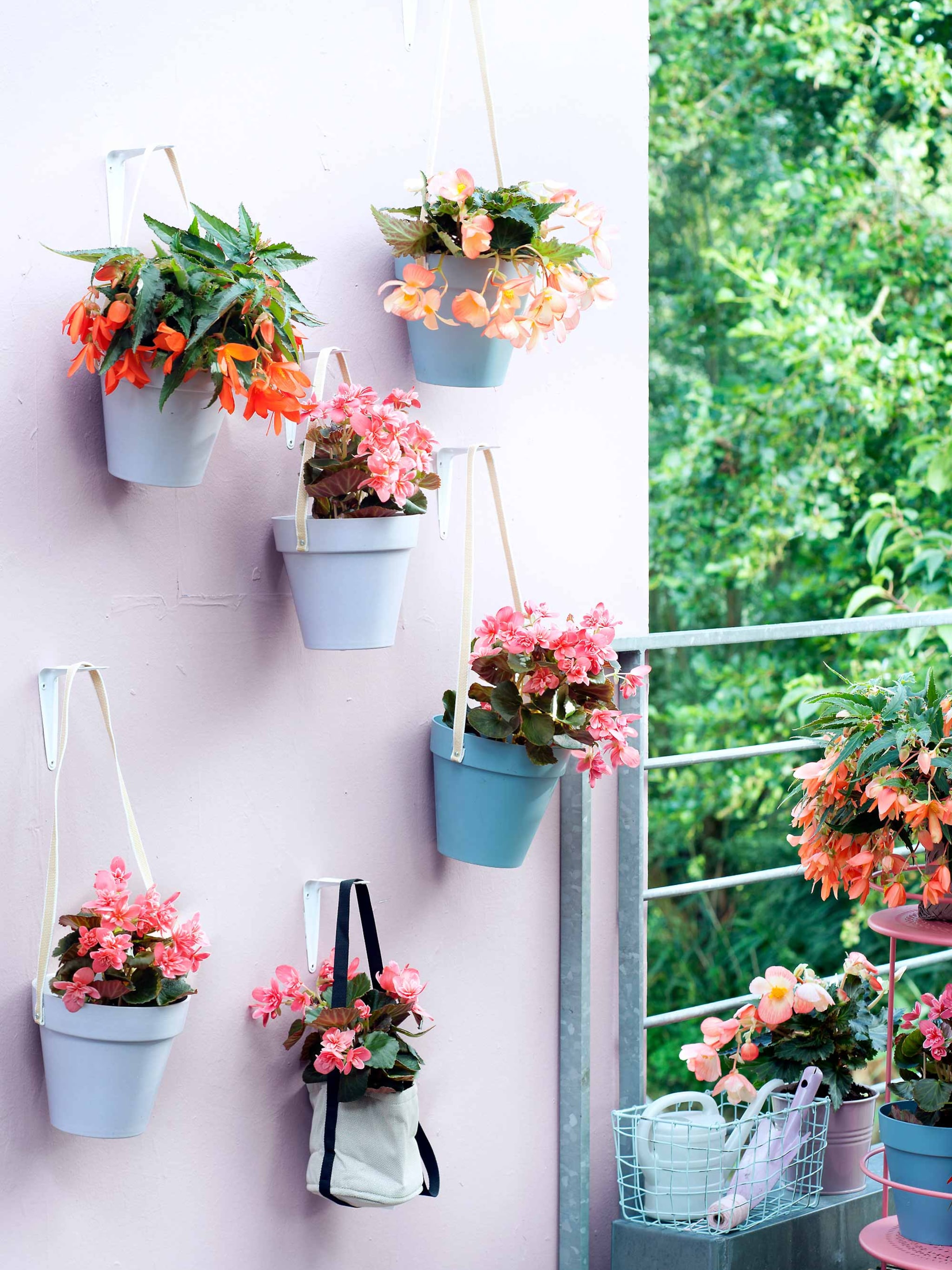 balkon met zomerbloeiers
