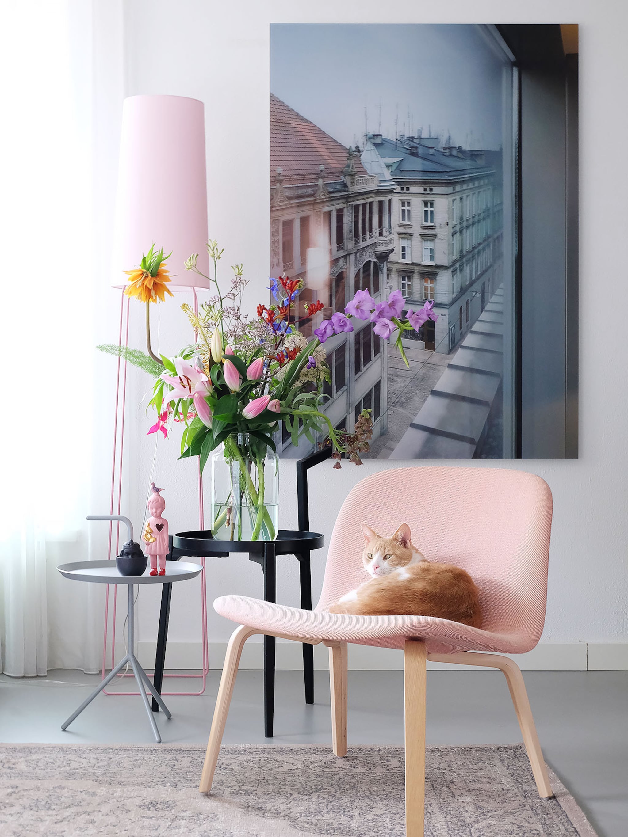 roze in je woonkamer