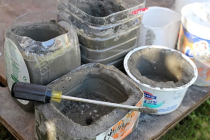 Betonnen potten maken