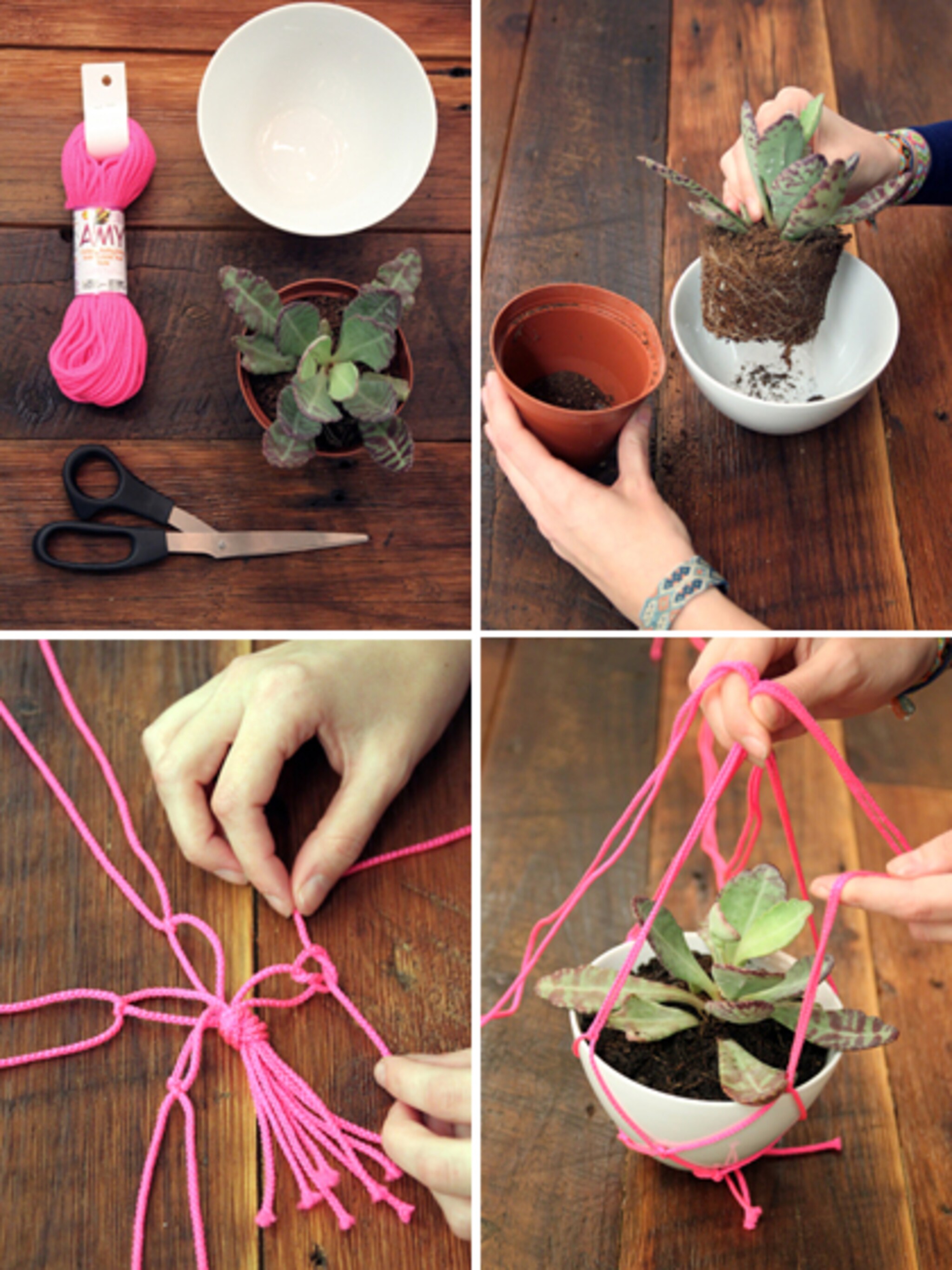 macrame plantenhouder