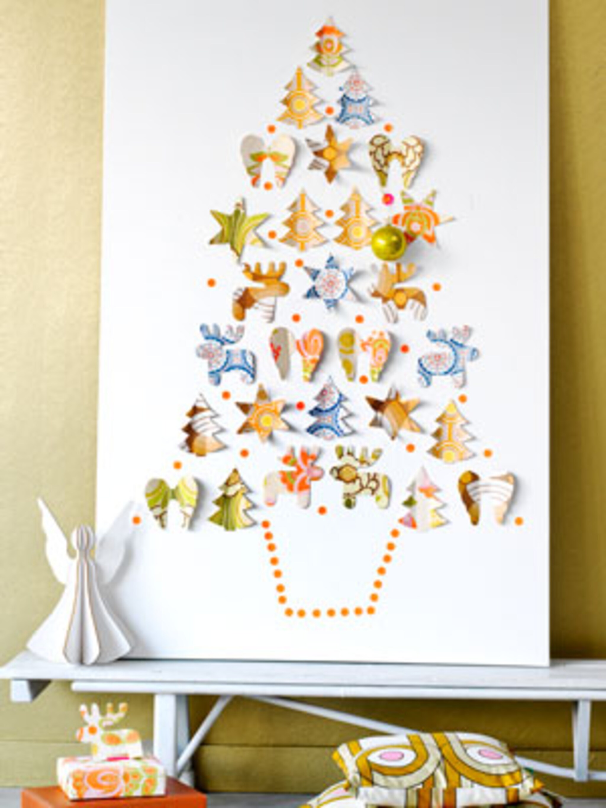 kerstkunst op een kerstschilderij