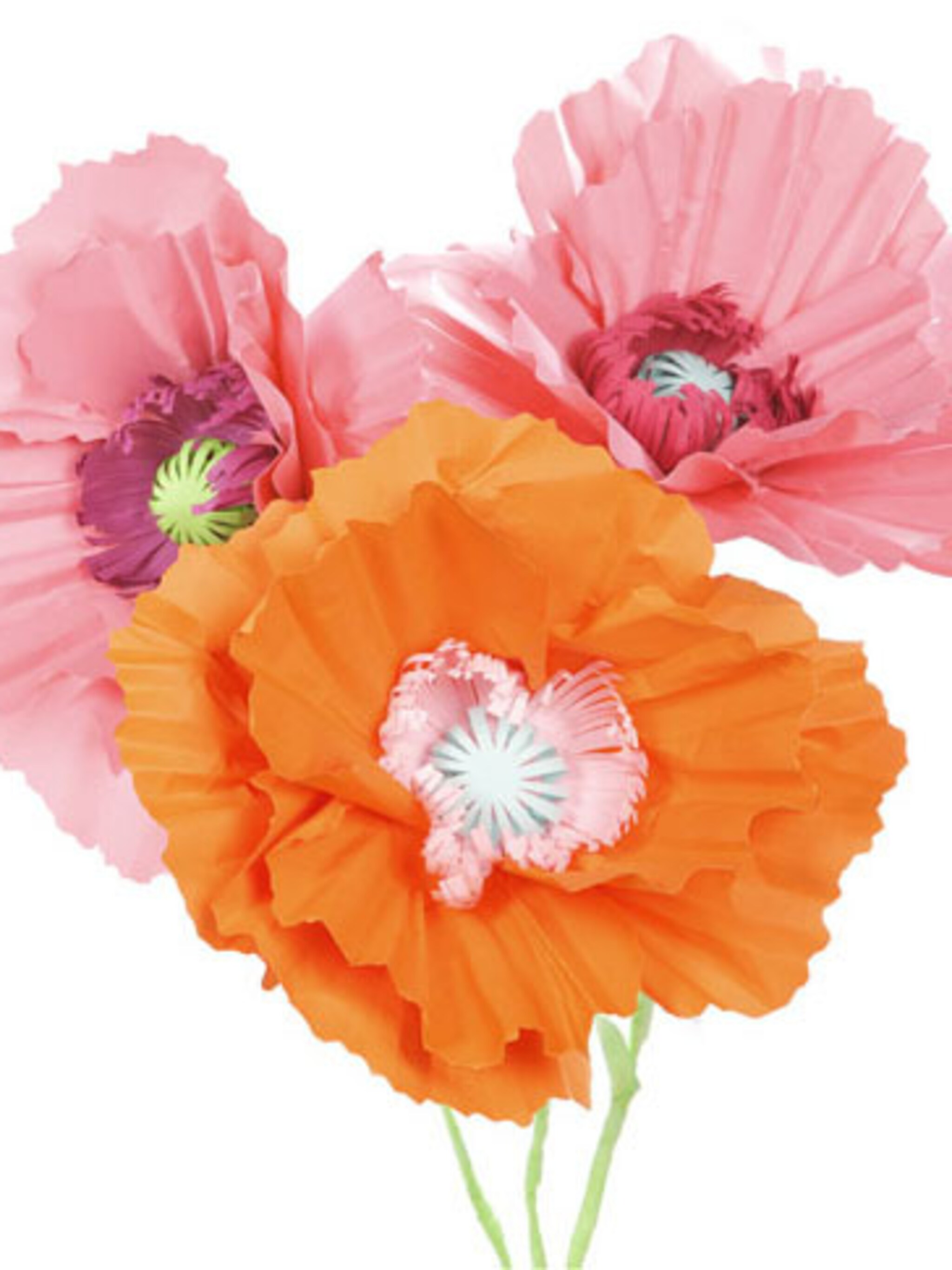 papieren bloemen in huis