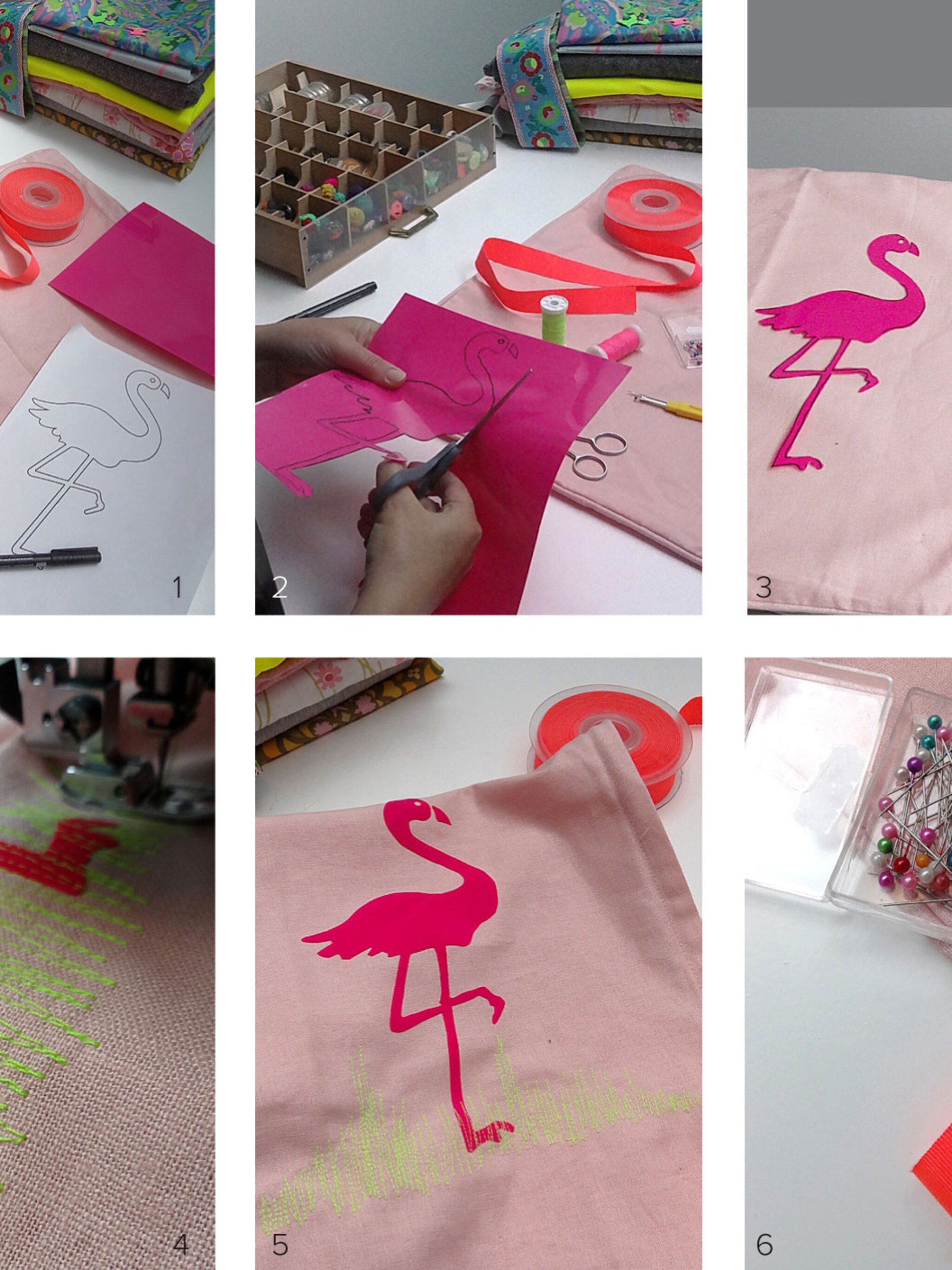 flamingo kussen om zelf te maken