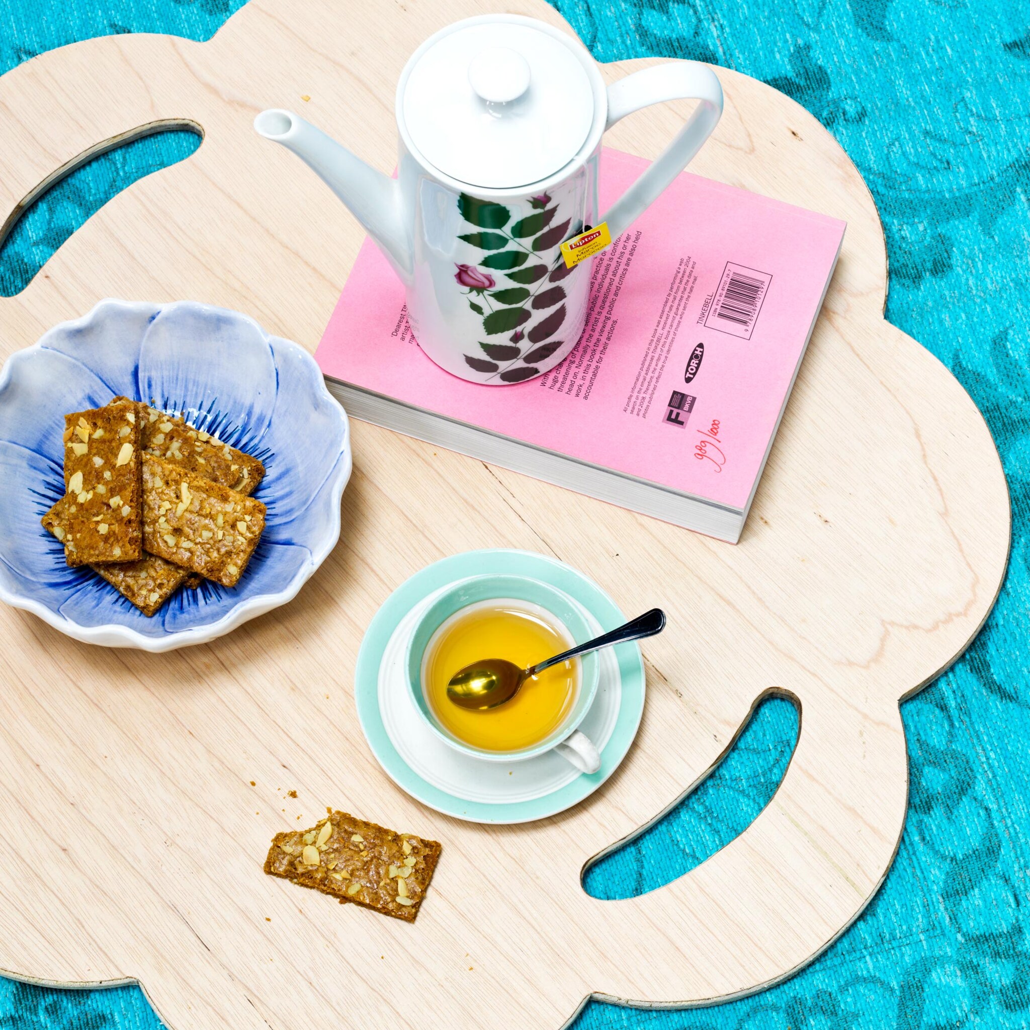 bijzettafel met opbergruimte en afneembaar dien blad