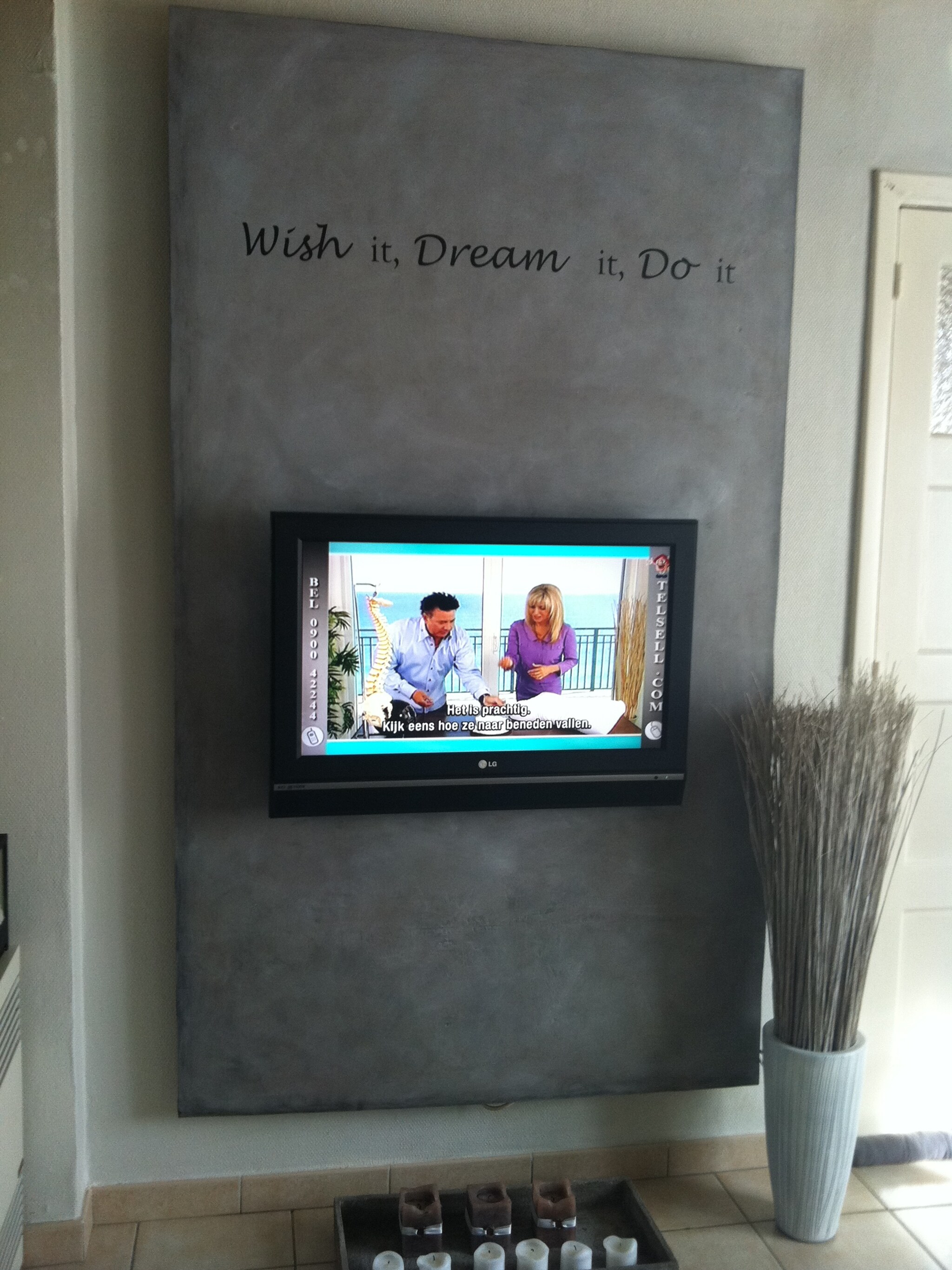 tv wand betonlook