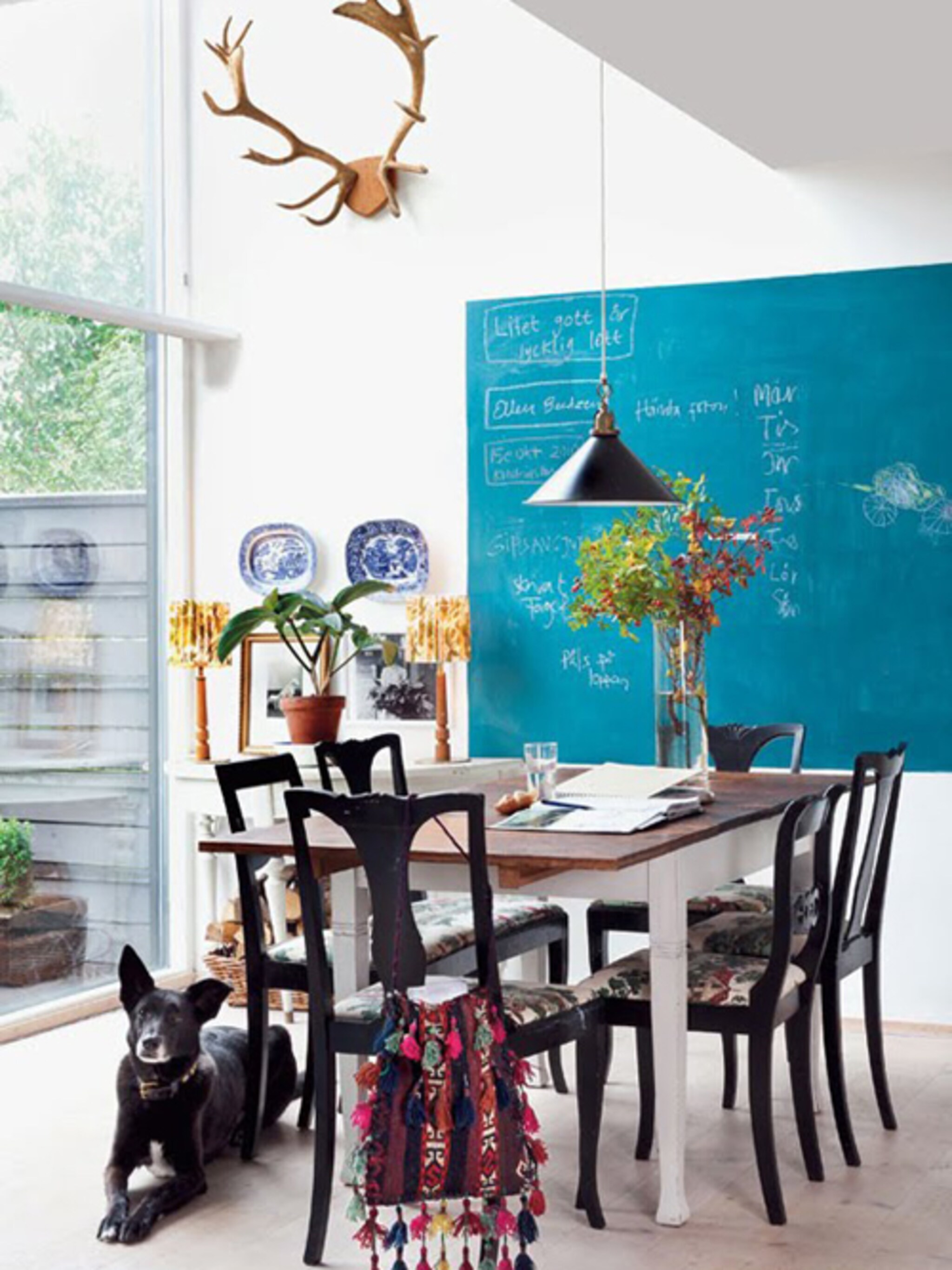 zwart turquoise schoolbordverf