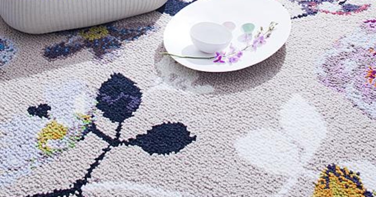 Wollen bloemen vloerkleed - Tania Floral Creme/Kleurrijk