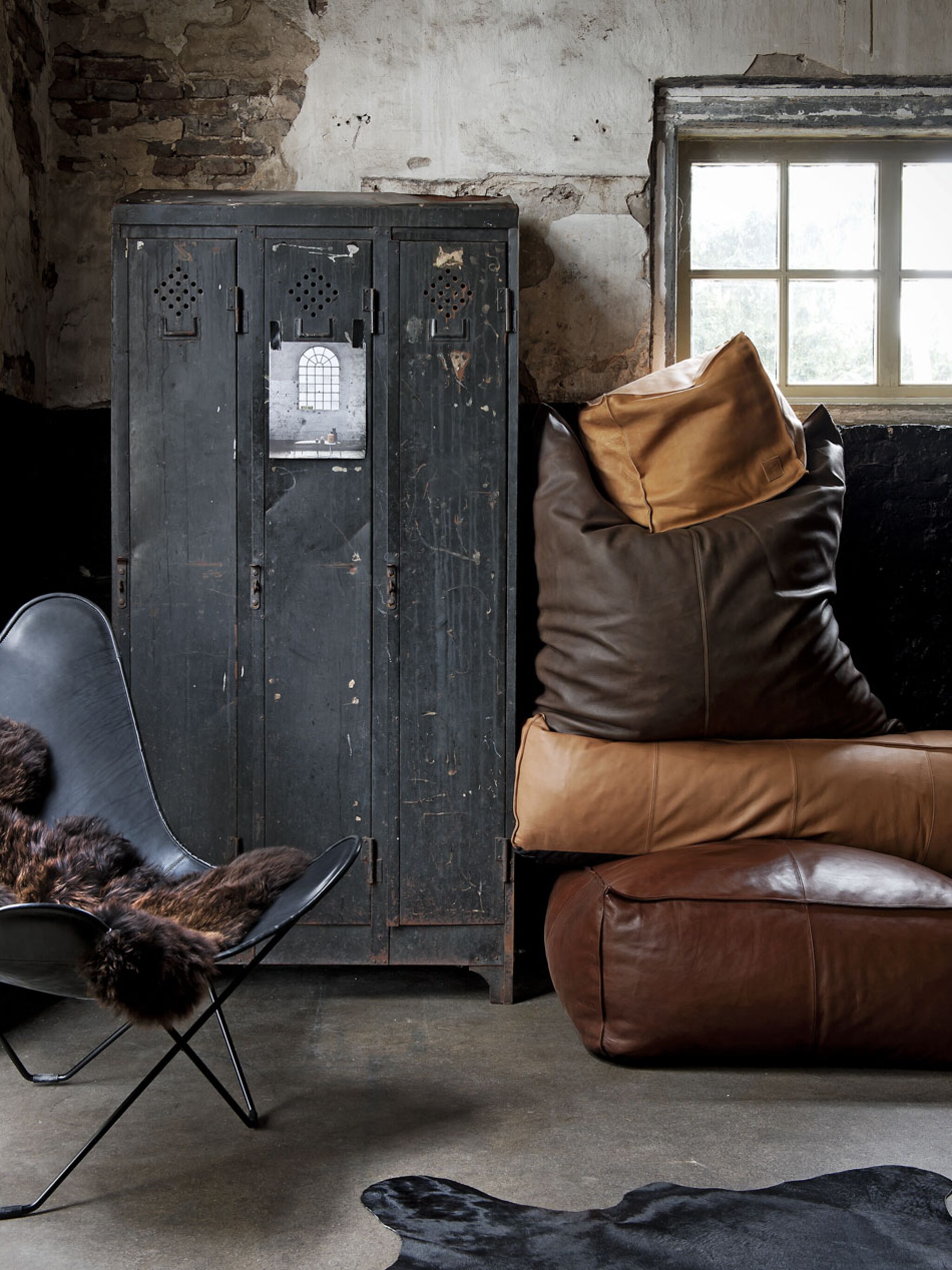 must have in een stoere woonstijl de leren zitzak