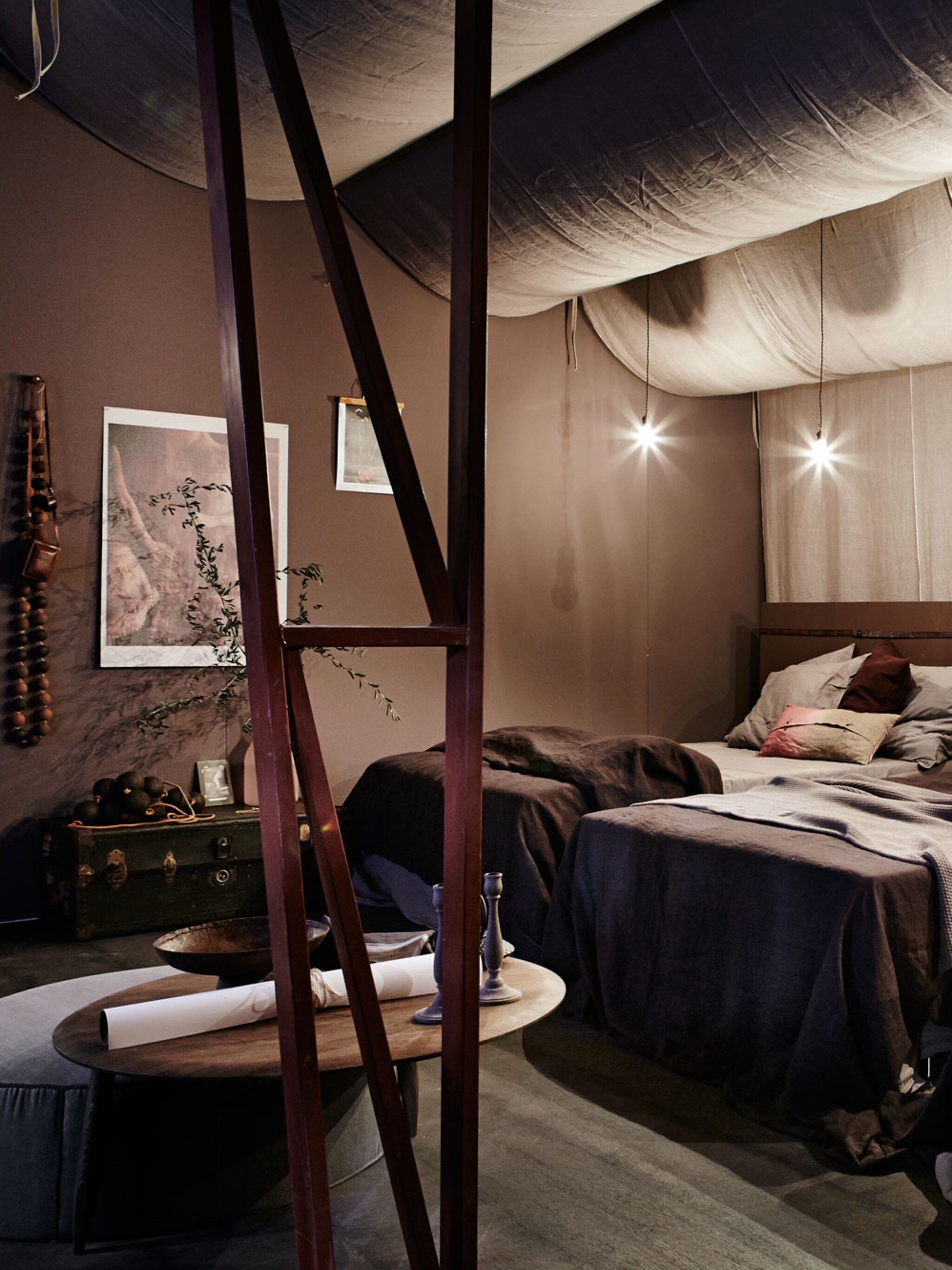 lampjesbed in dromerige sfeer