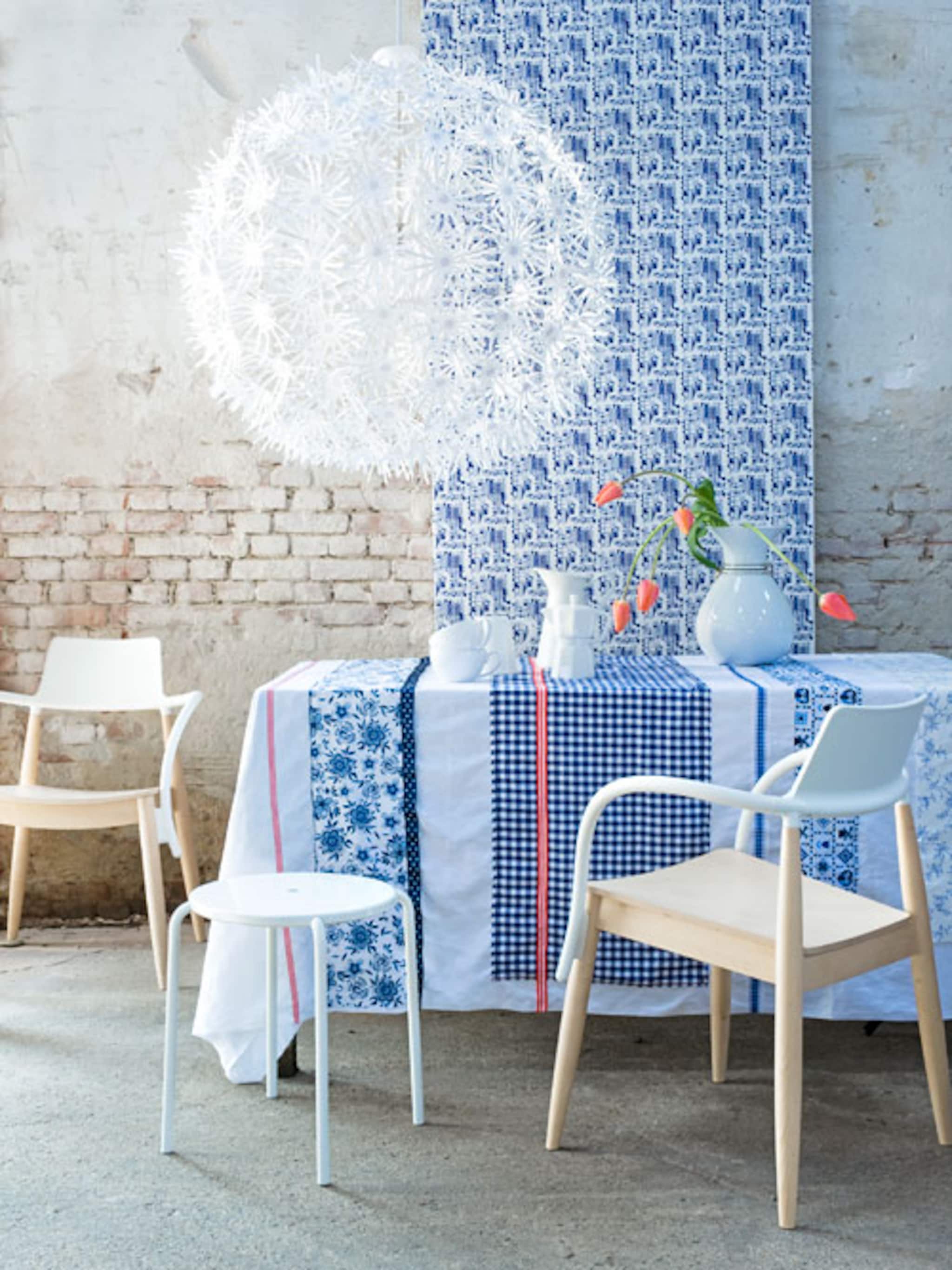 hollands fris met blauw witte prints