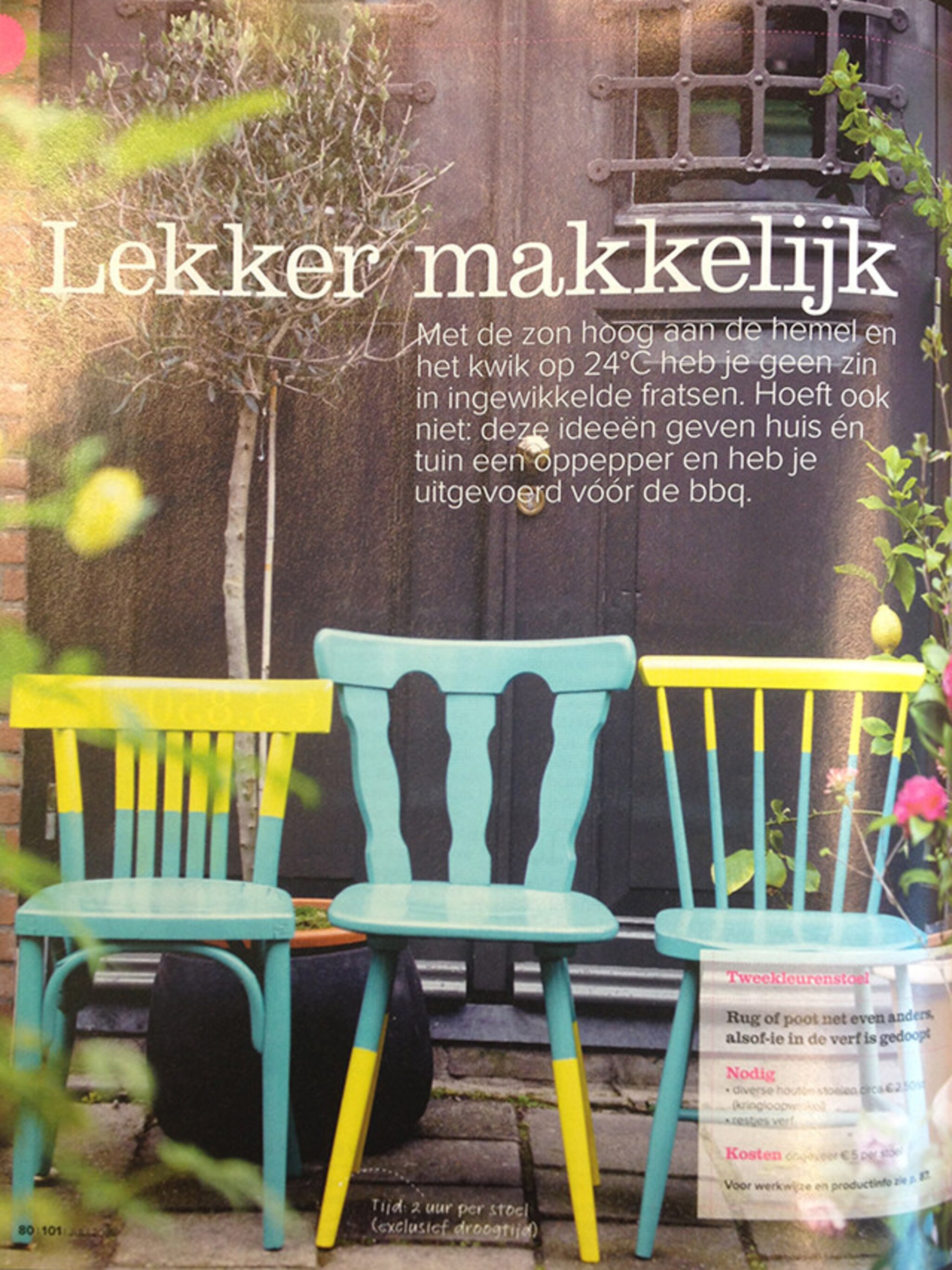 stoelen schilderen met restjes verf