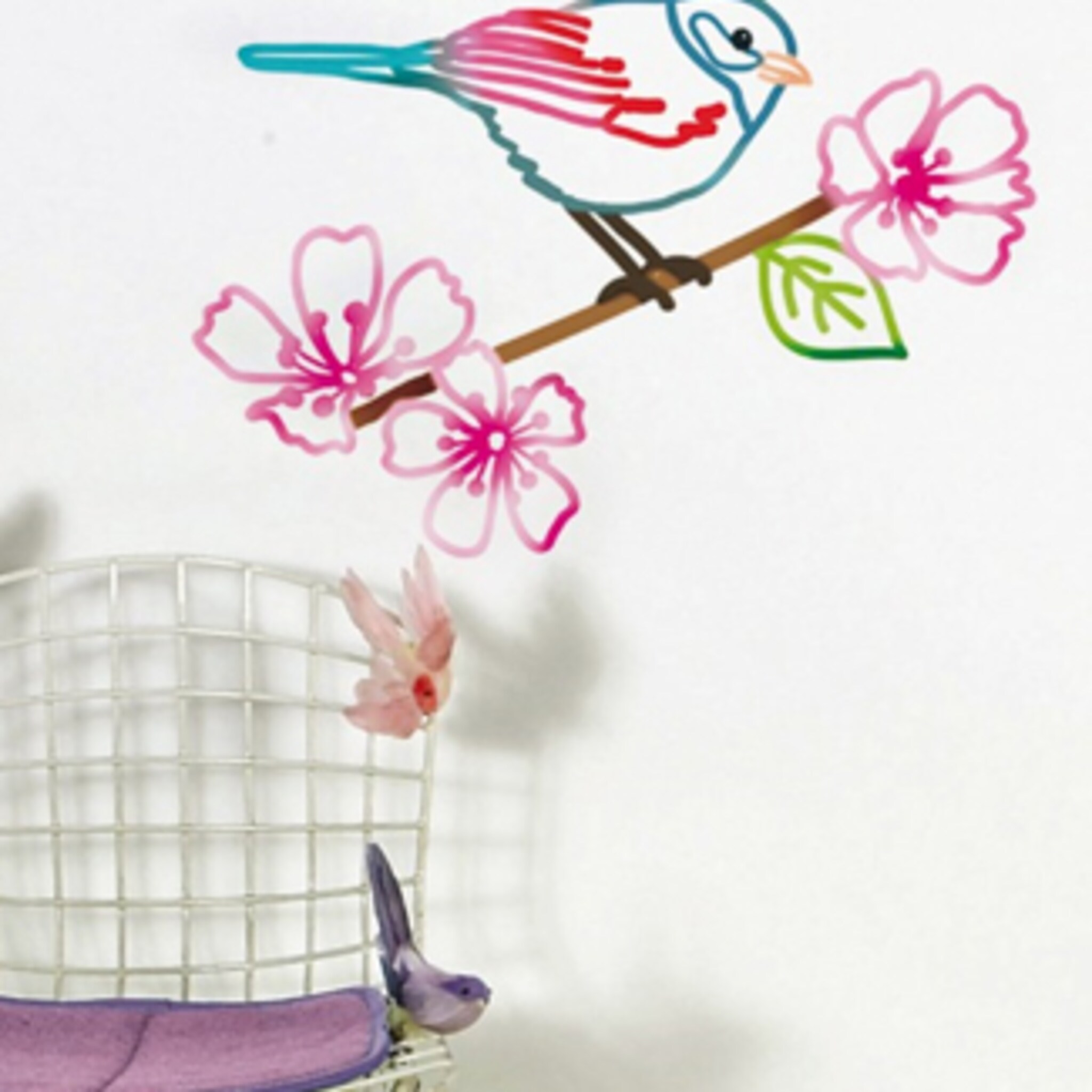 muursticker vogeltje op tak