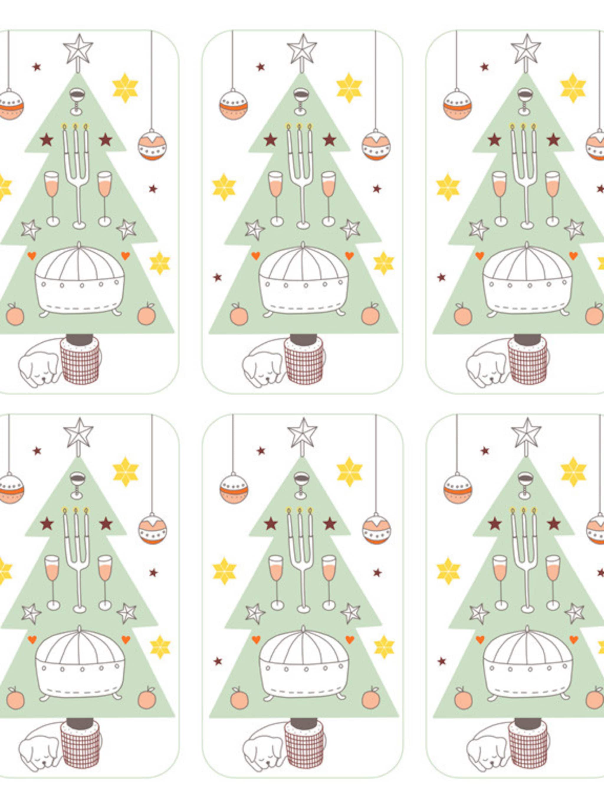 menukaartjes voor het kerstdiner