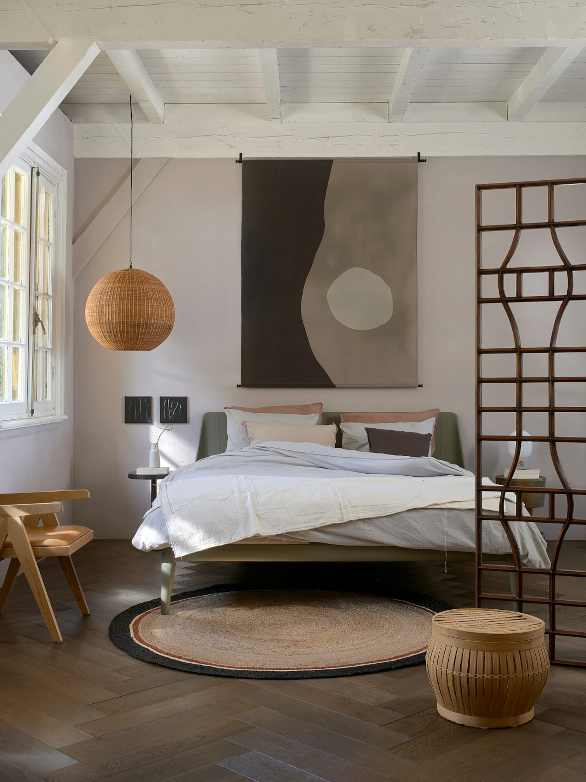 wandtastisch idee een wandkleed in de slaapkamer