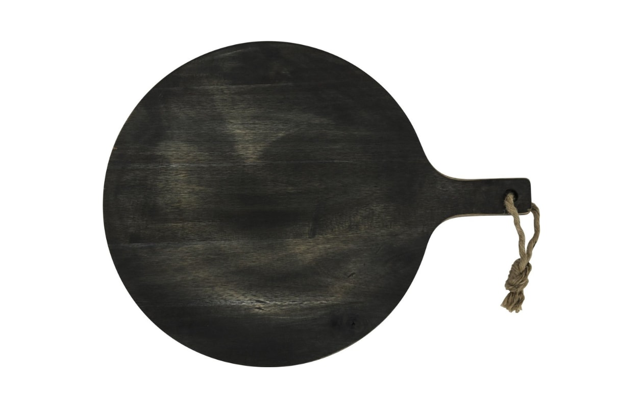 Zwarte ronde acacia serveerplank Gusta, 52 x 59 cm (bxl) (bol.com) bol.com