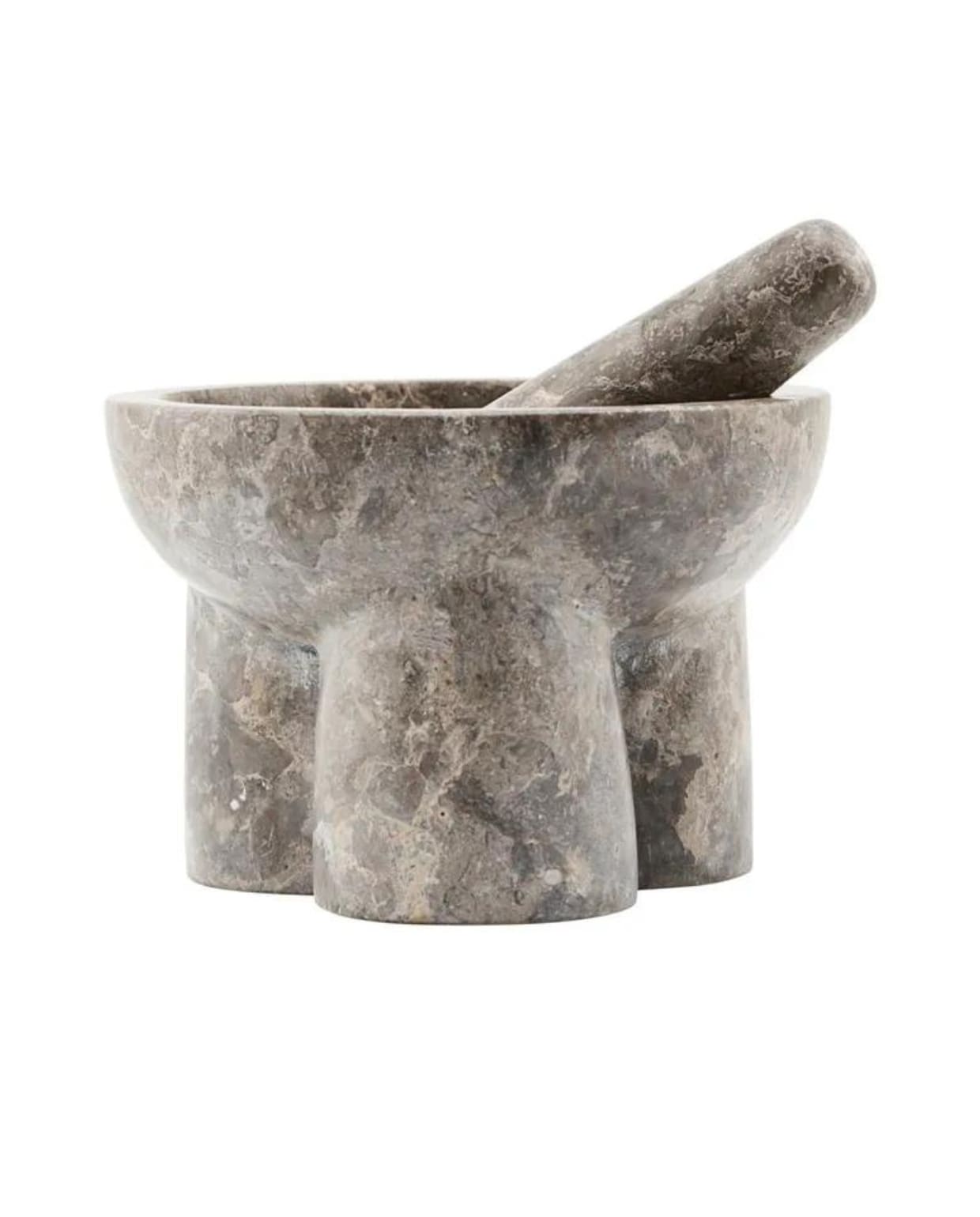 Grijsbruine marmeren Kulti vijzel met stamper, 11,6 x 9,5 cm (Øxh) (nordicnest.nl) House Doctor | nordicnest.nl