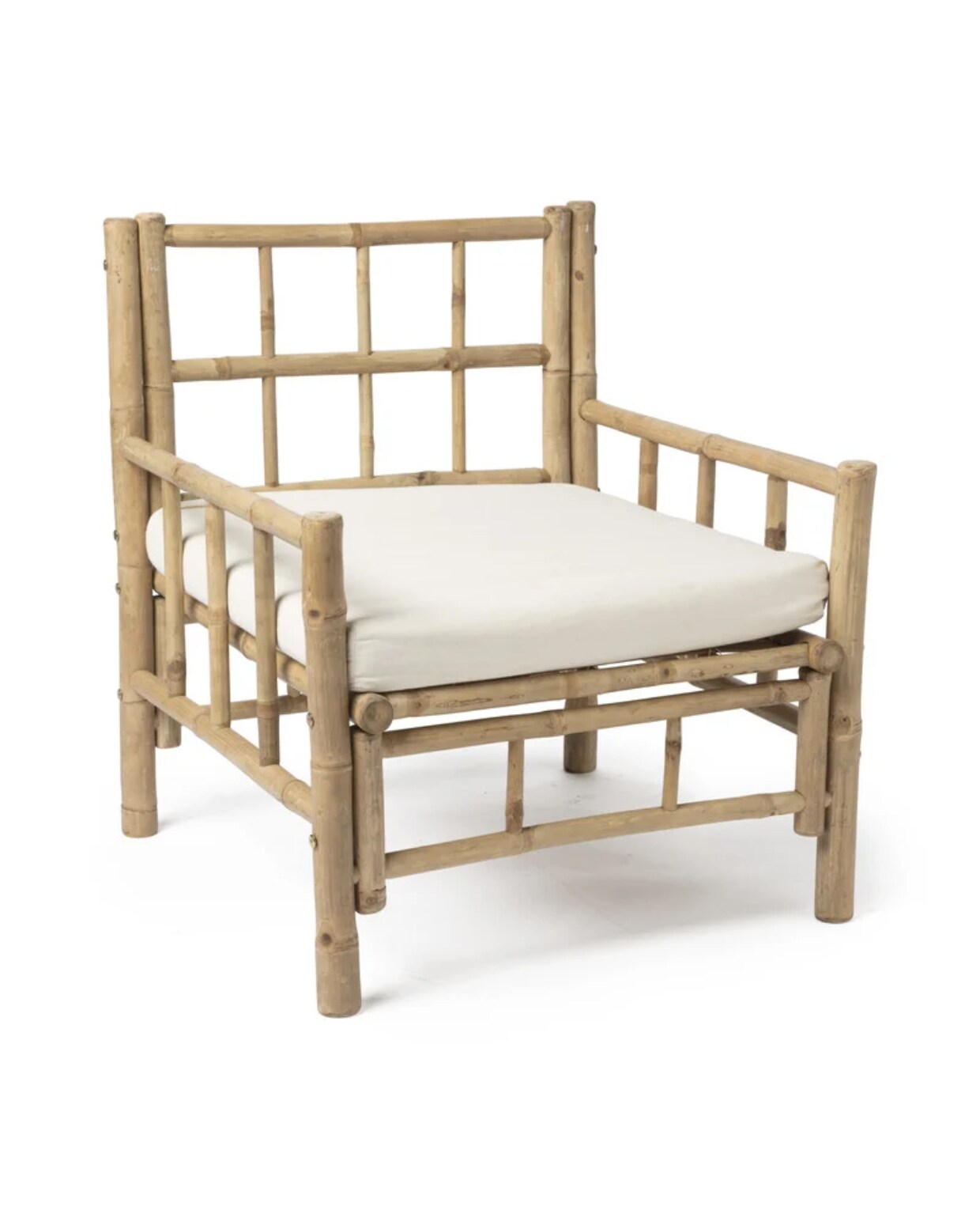 Bamboe fauteuil met kussen, 70x70x80 cm (bxlxh), Xenos. Xenos
