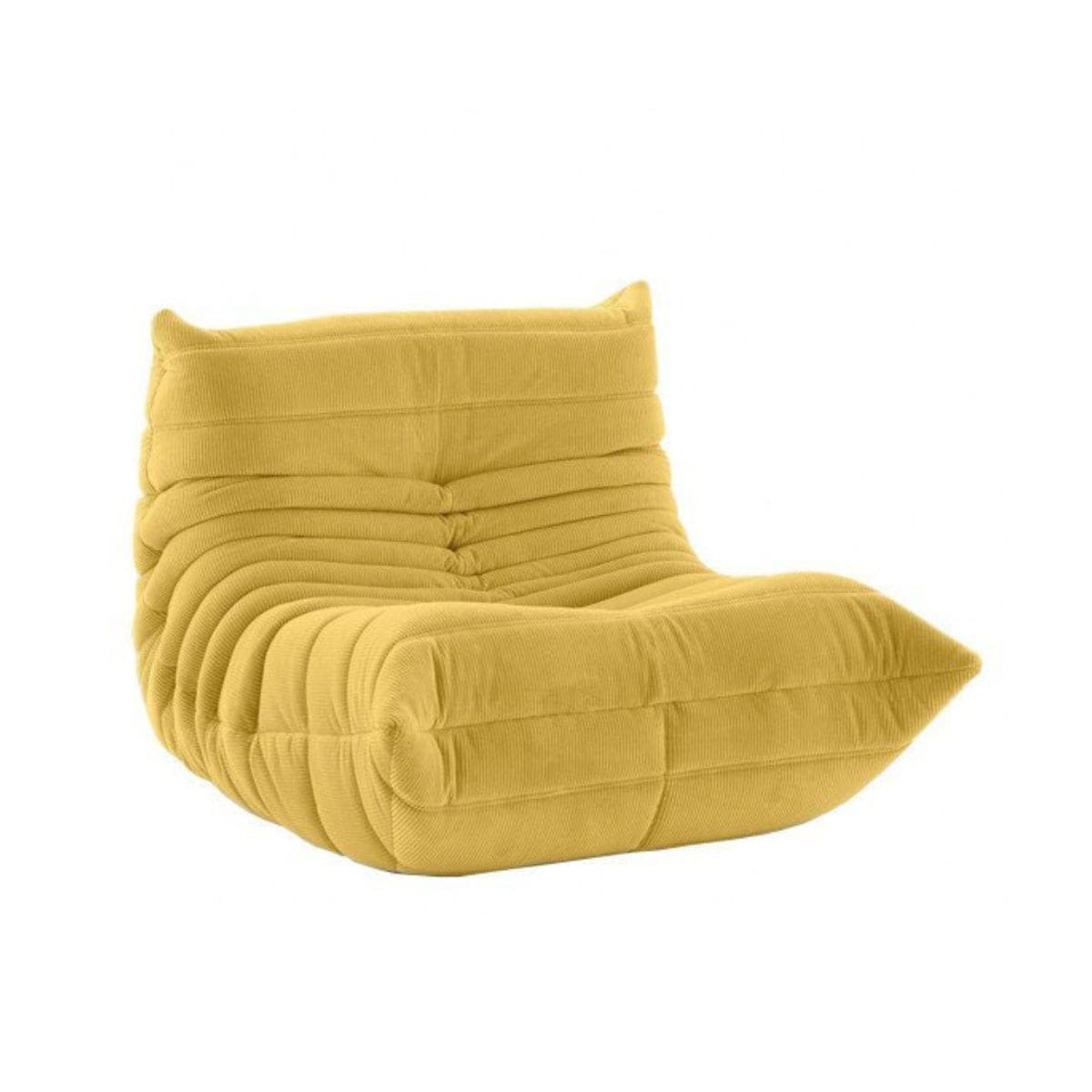 Ligne Roset Togo Fauteuil Cordue Moutarde beeld MisterDesign