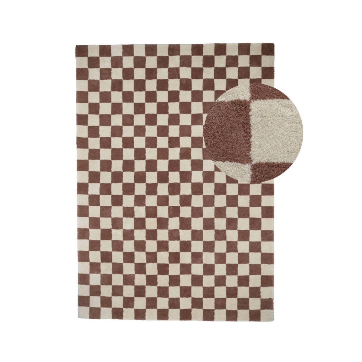 by fonq check vloerkleed 170 x 240 cm - chocolate vtwonen
