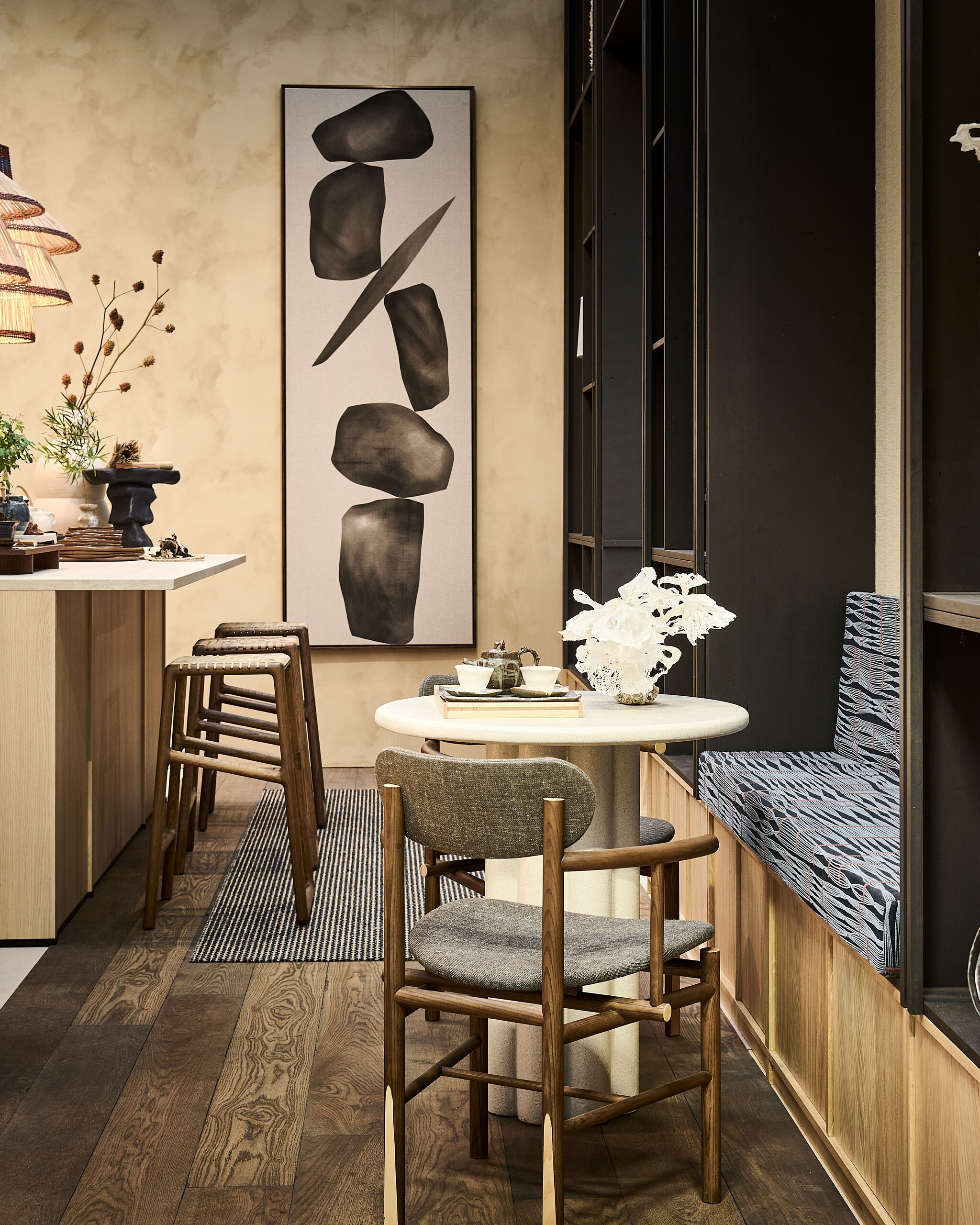 vt wonen &amp; design beurs 2023 Midnight Japandi van Liza vtwonen | Fotografie Sjoerd Eickmans, styling Liza Wassenaar