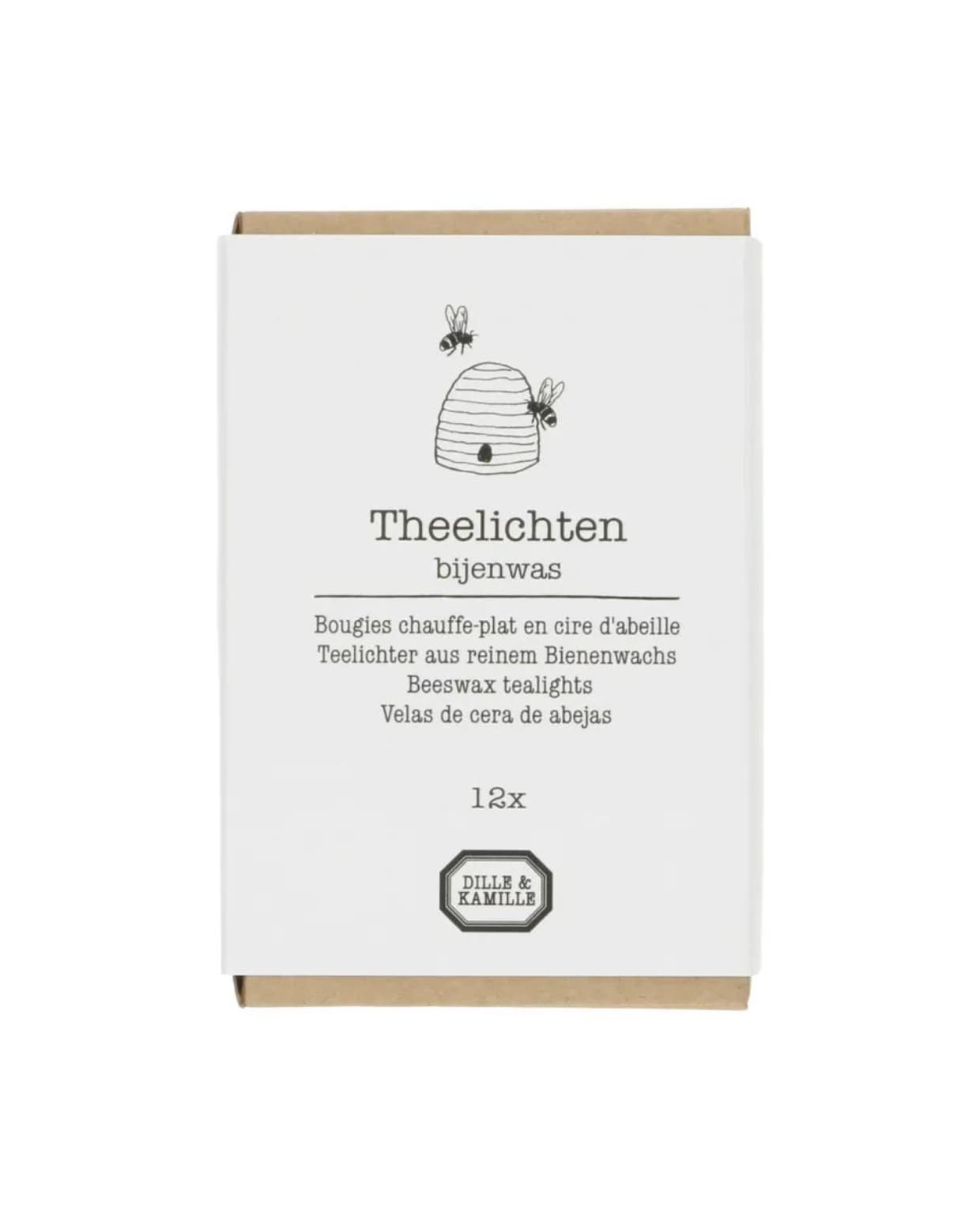 100% Bijenwas theelichten Dille &amp; Kamille