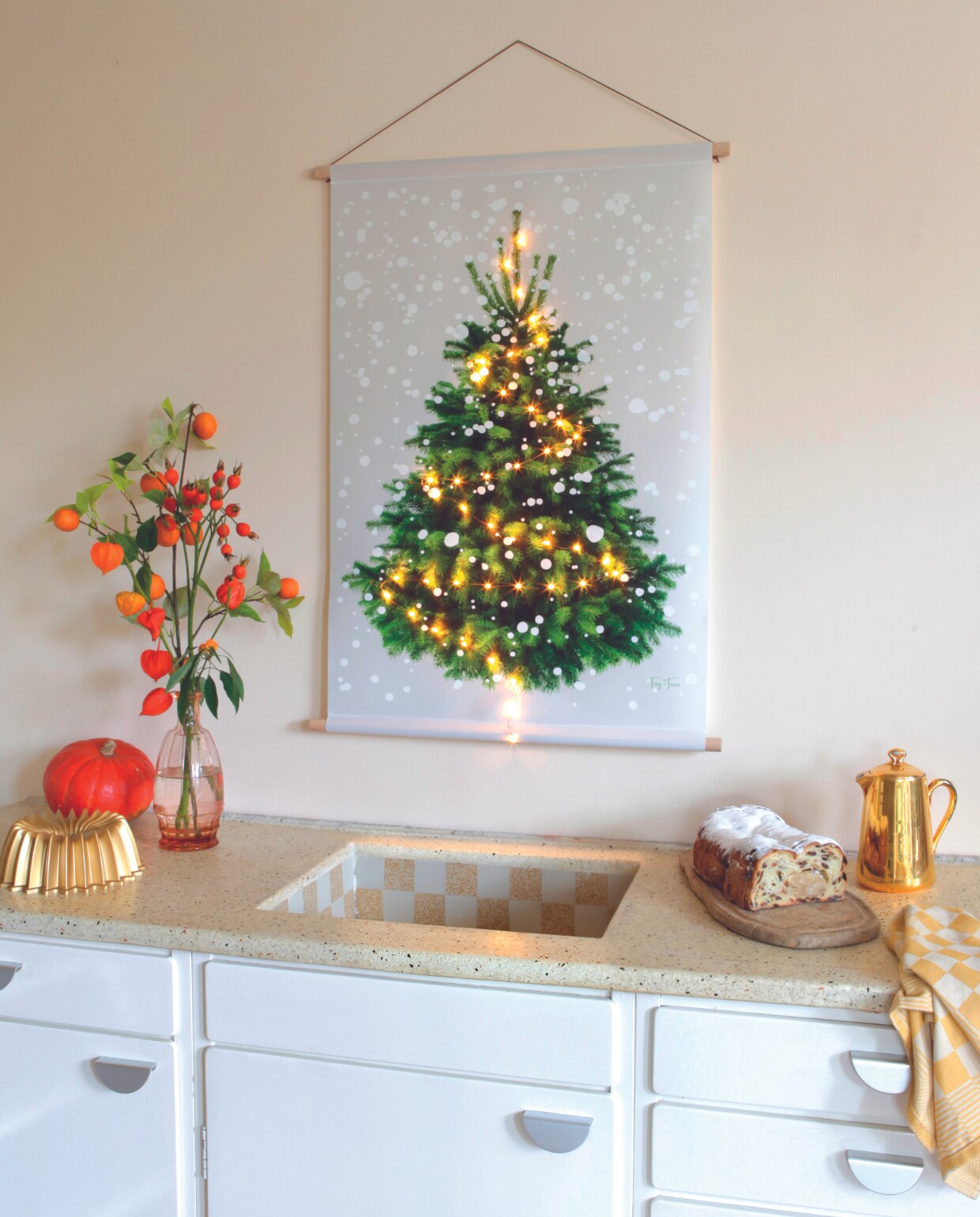 Limited Edition: Tiny Trees met sneeuw 60 x 90 cm (small) inclusief LED verlichting, Tiny Trees. @tiny-trees.nl