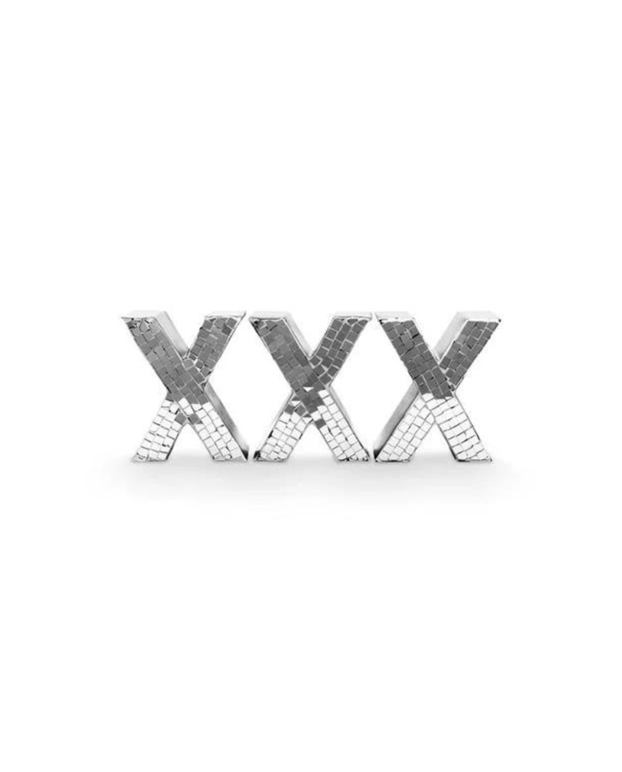 vtwonen metal x - kerstdecoratie - zilver - set van 3 - 31x12,5x4,5cm vtwonen by fonQ