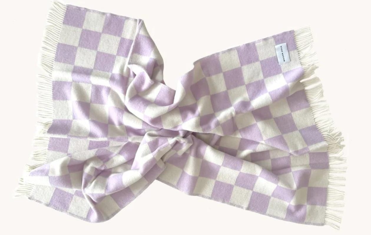 Checkerboard Plaid Lila Wit Maison Deux