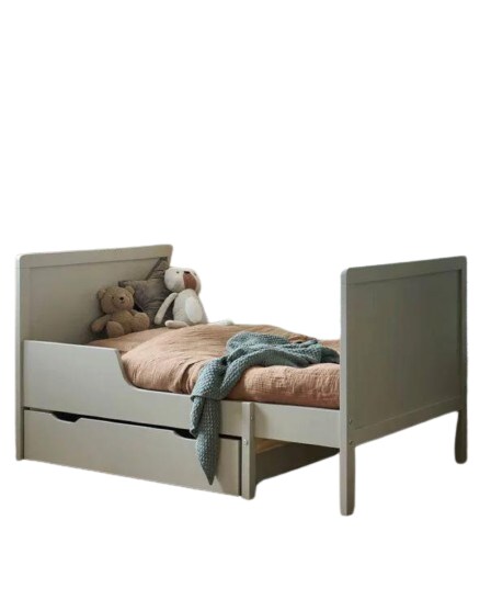 MEEGROEIBED / PEUTERBED «BRUME» INCL. 10 CM SCHUIMMATRAS | 80 X 140-200 CM | GRIJS Petite Amélie