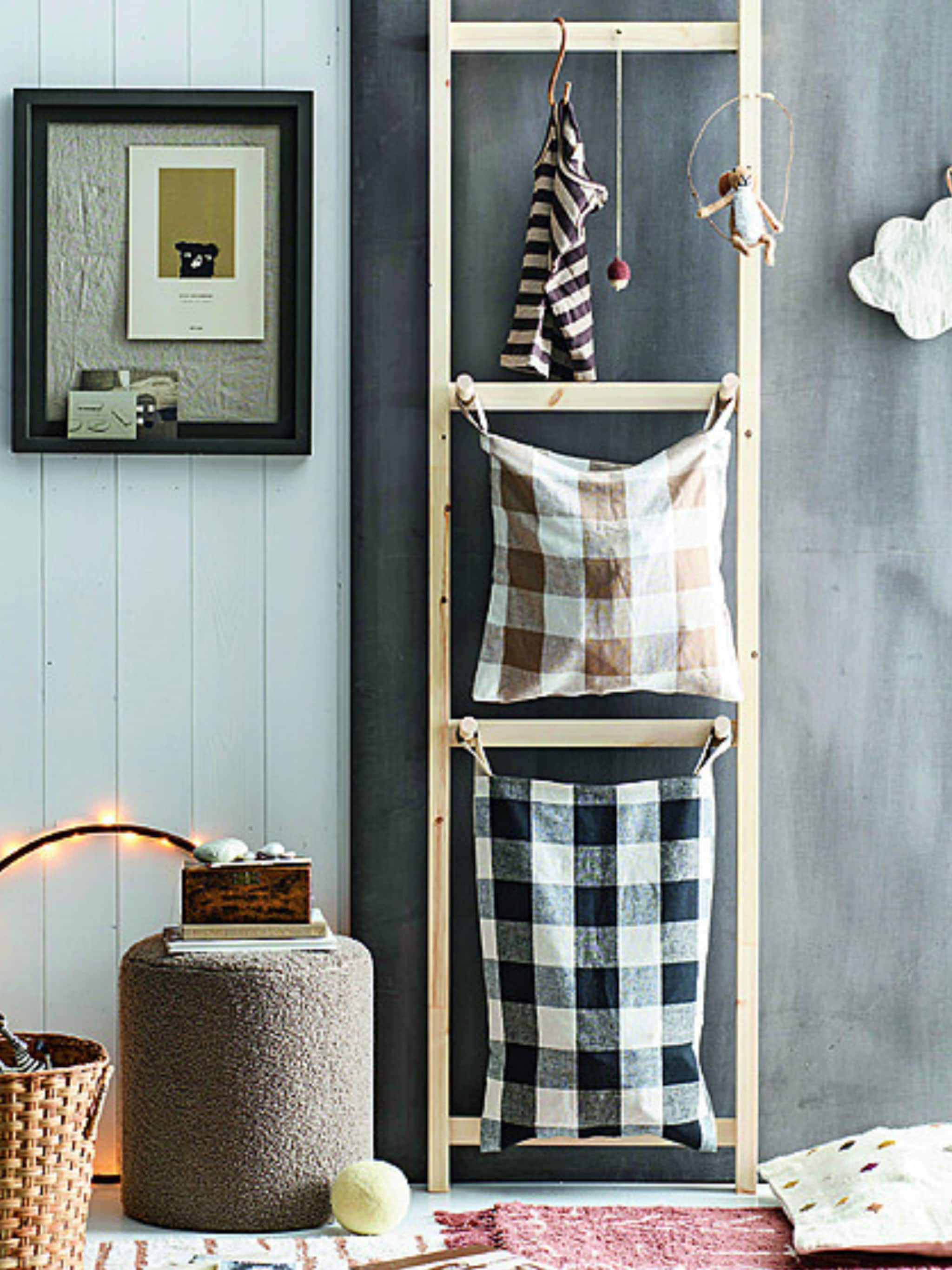 diy opbergladder voor in de kinderkamer