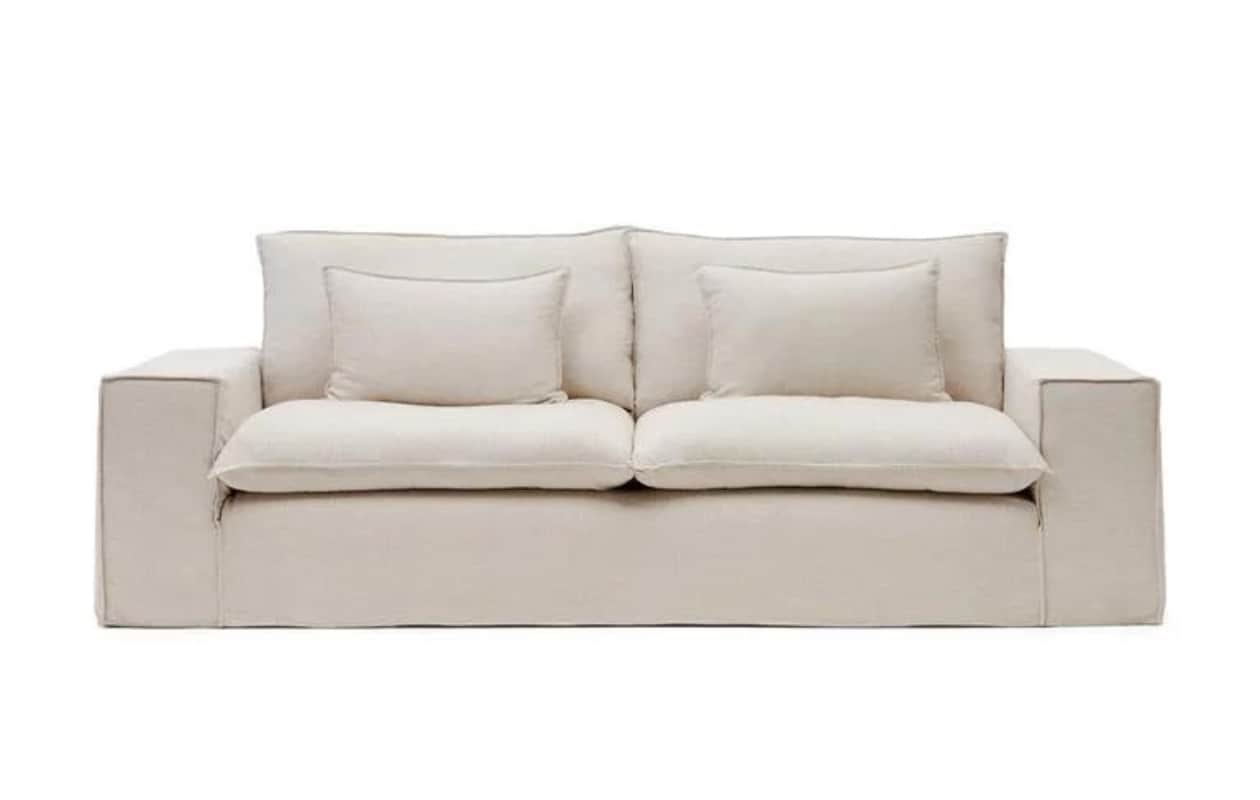 kave home - 3-zitsbank anarela met afneembare hoes en beige linnen via vtwonen by fonQ