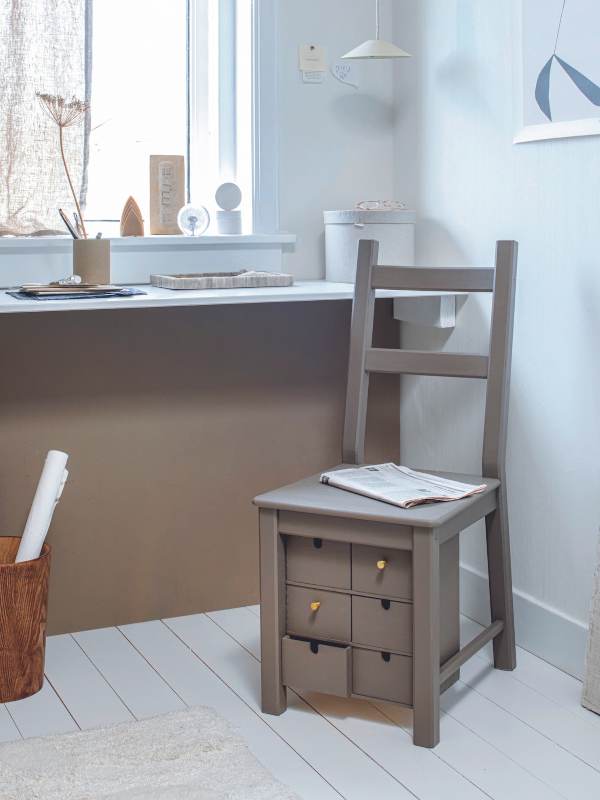 diy praktische opberger onder stoel