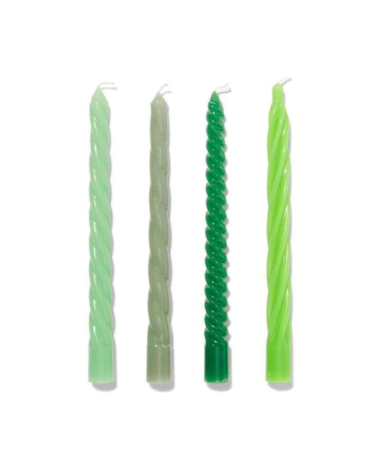 HEMA Set twistkaarsen Ø2x25 groen - 4 stuks HEMA
