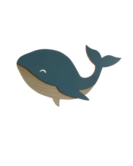 WANDLAMP | Walvis Verslingerd aan hout